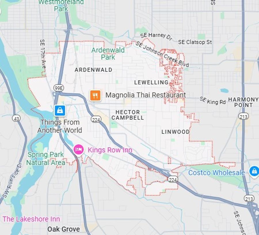 Milwaukie service area map