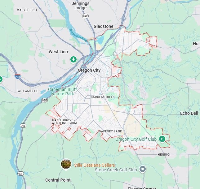 Oregon City service area map