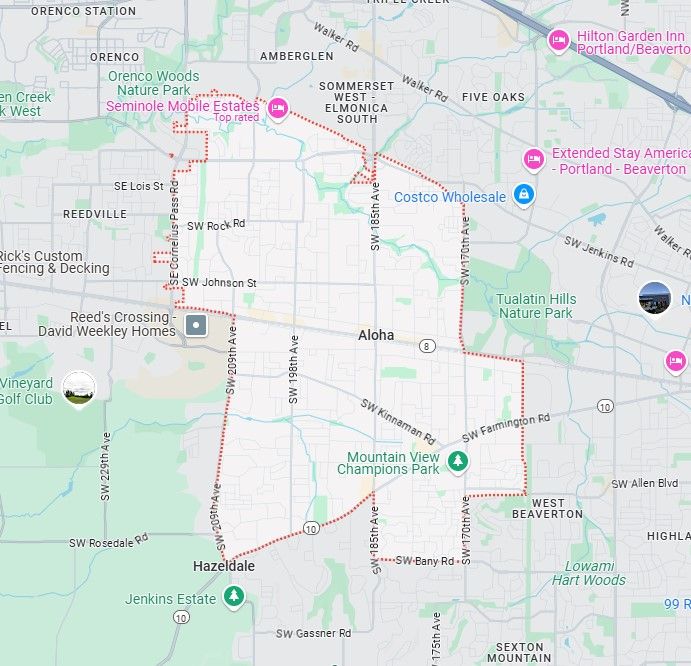 Aloha service area map