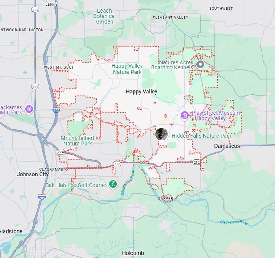 Happy Valley service area map
