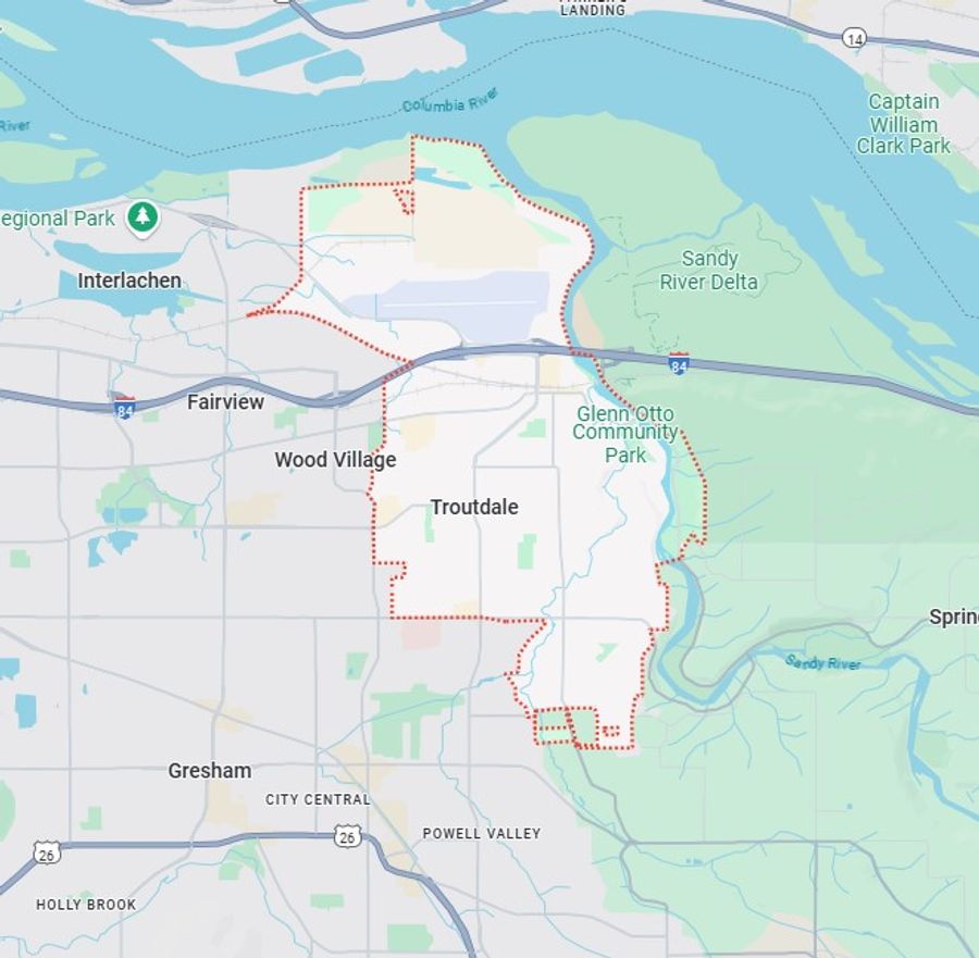 Troutdale service area map