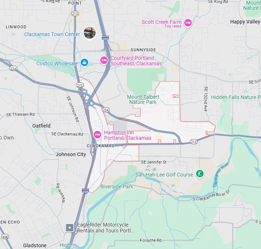Clackamas service area map