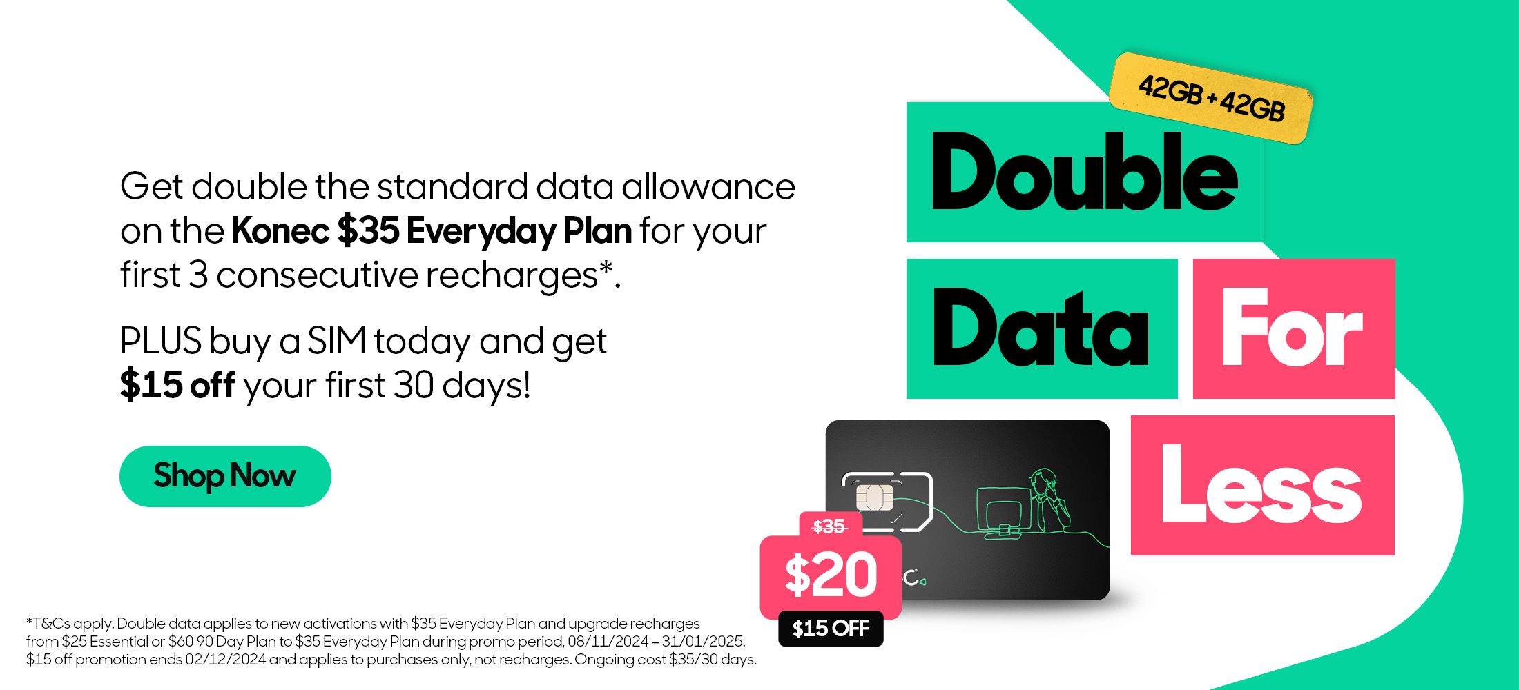 Double Data For Less ($15 off $35 Plan + DD)