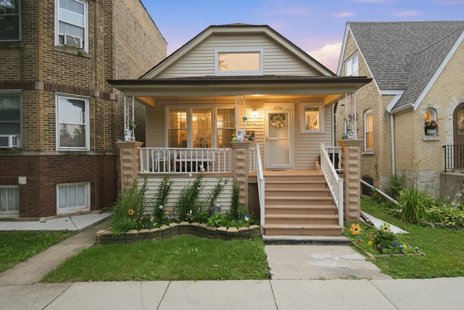 Front exterior and covered porch