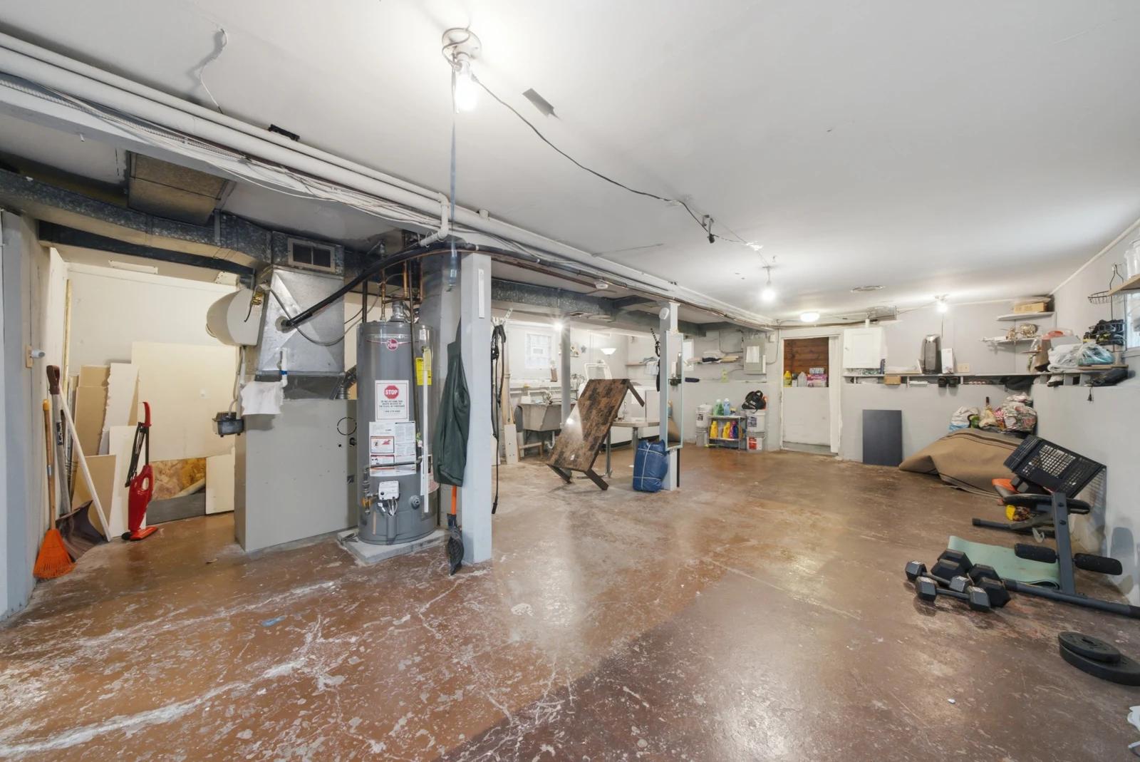 Lower-level utility and storage area
