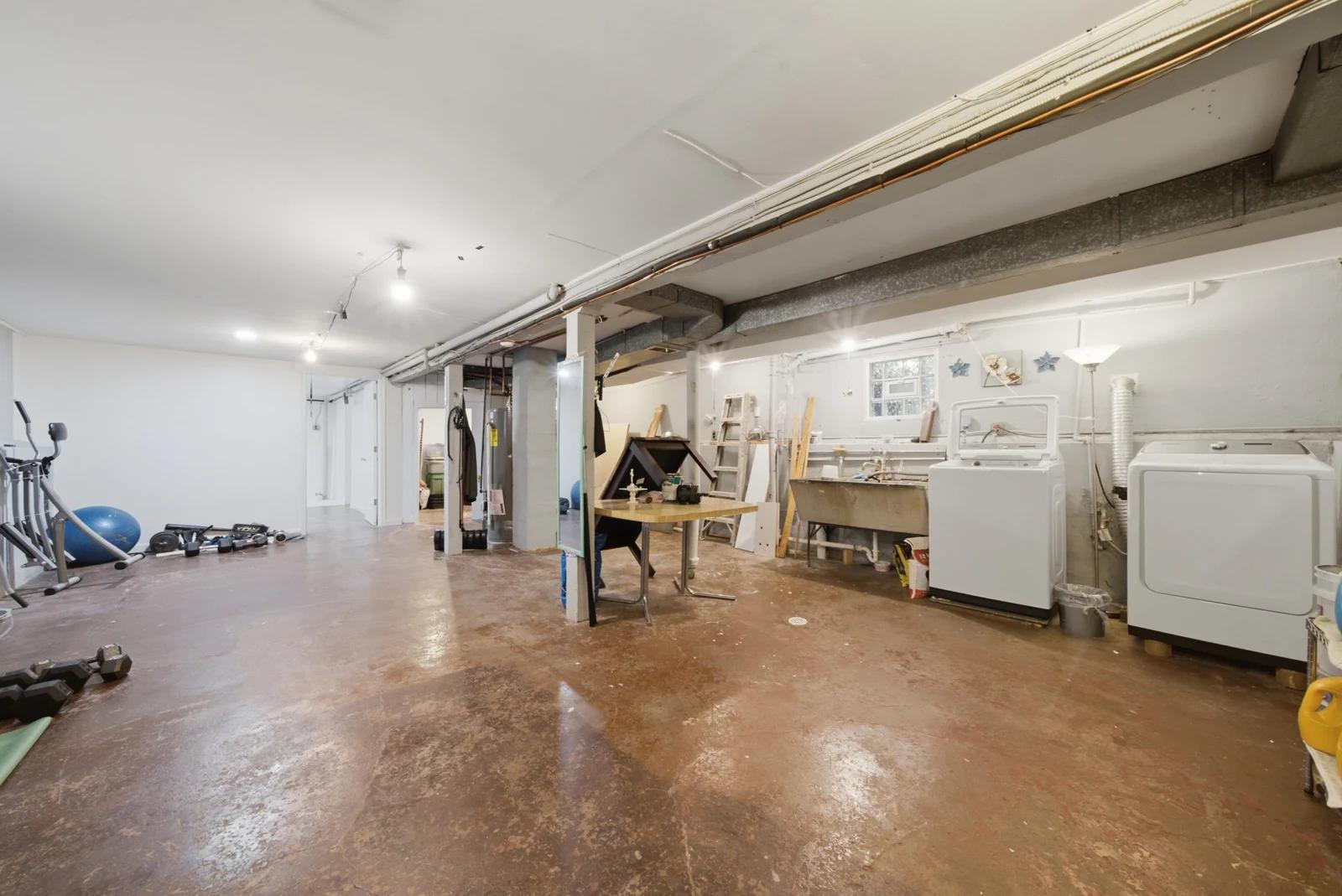 Lower-level laundry and open space