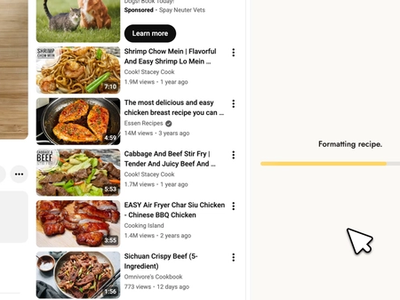 Eggcellent Chrome extension extracting a recipe from a YouTube cooking video