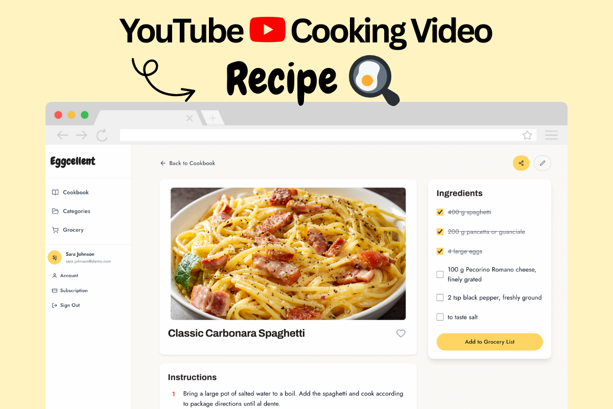 youtube to text recipe