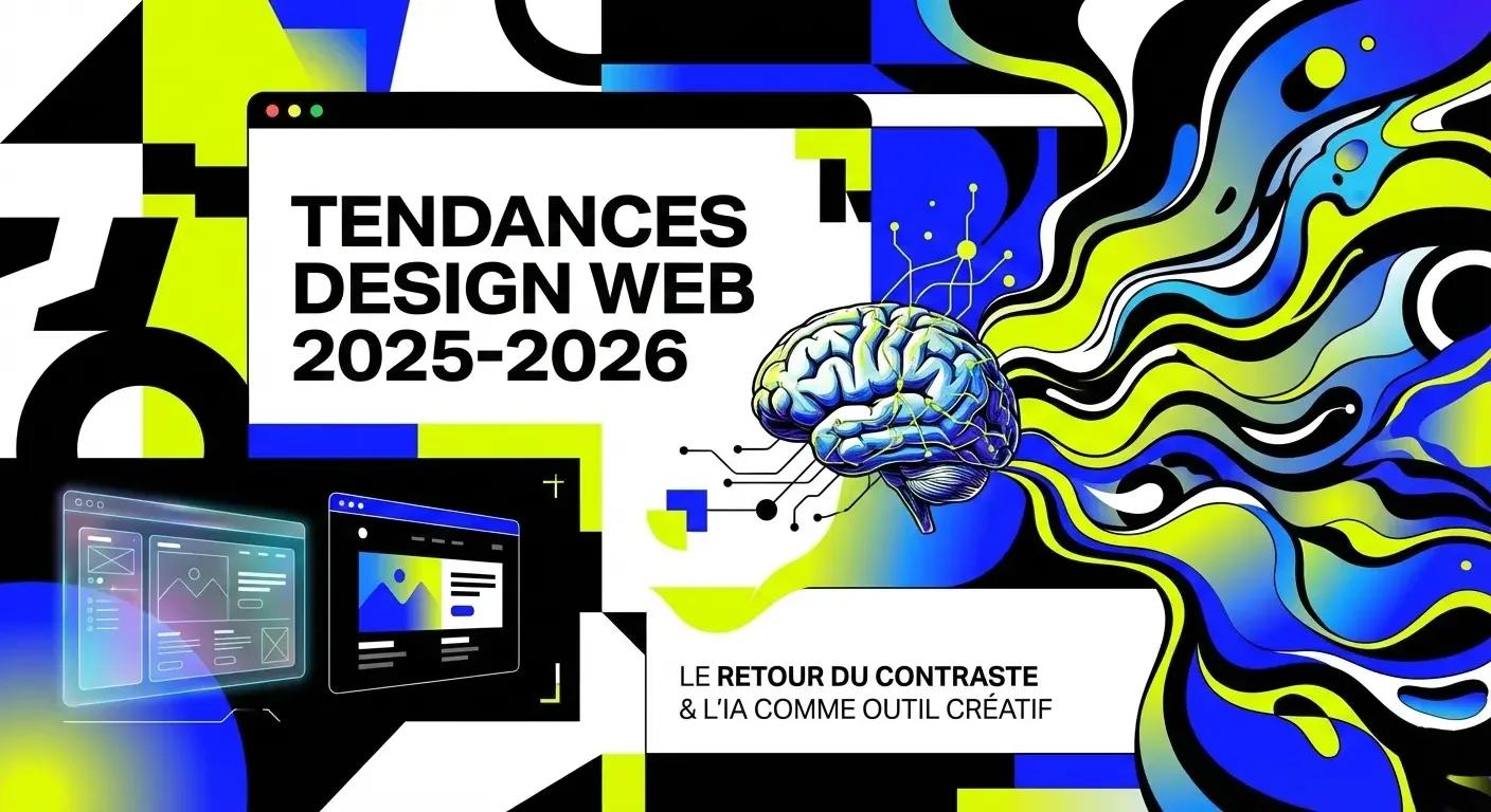 Tendances design web 2025-2026 : le retour du contraste et l'IA comme outil créatif
