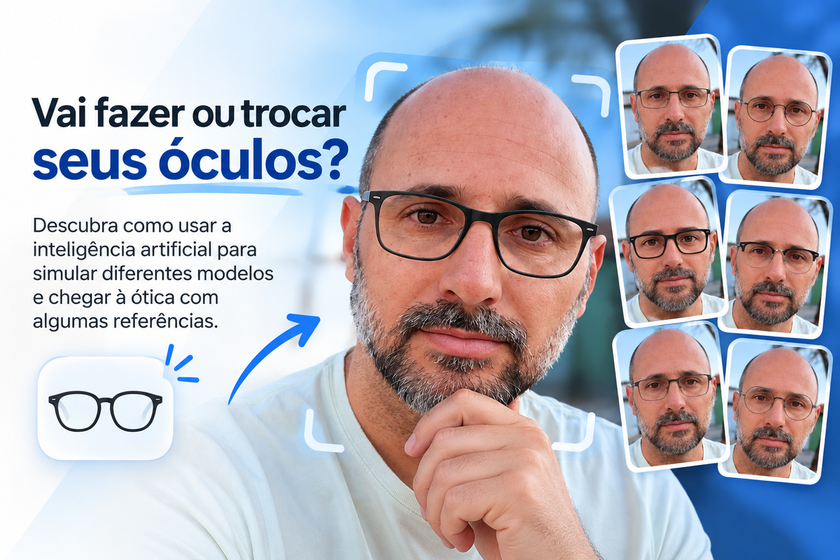 Antes de trocar seus óculos, experimente estes 6 estilos com inteligência artificial