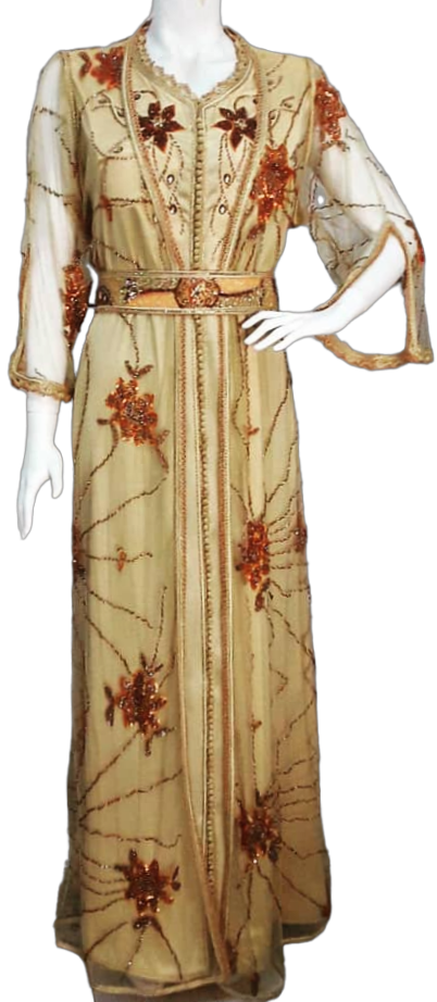 Takchita en Tulle et Satin Perlé