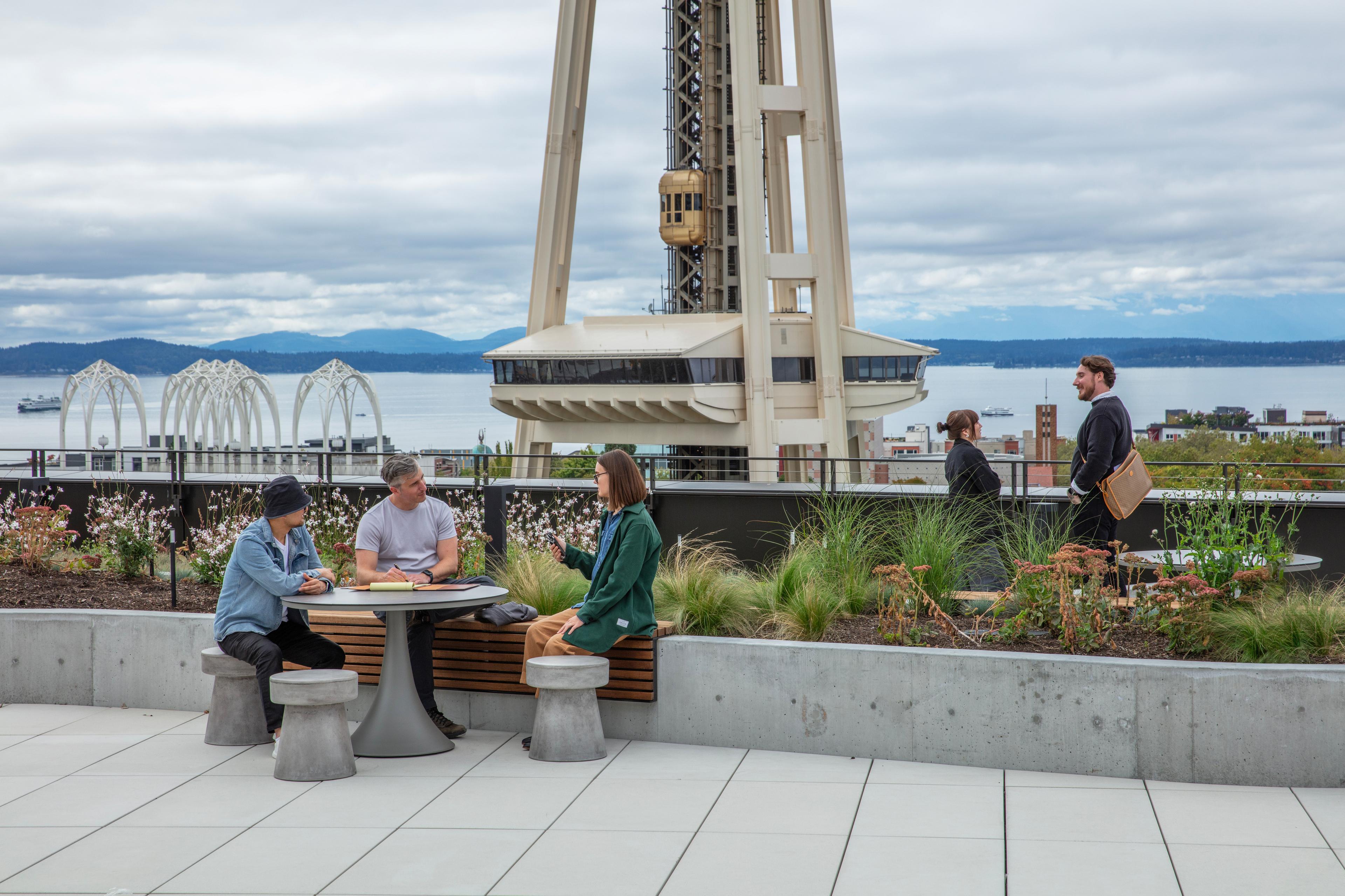 222 Fifth rooftop with Puget Sound views