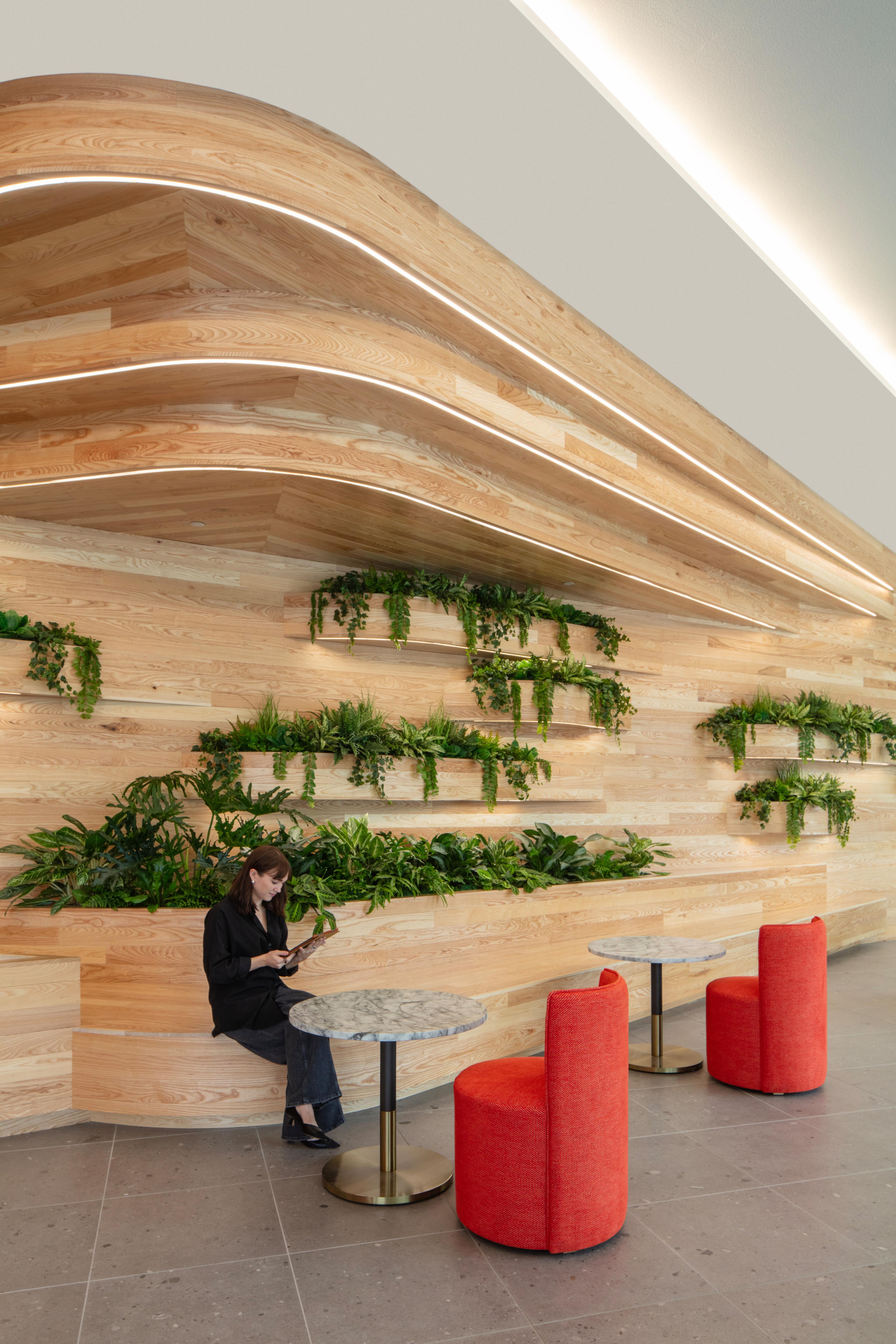 222 Fifth lobby biophilic wall