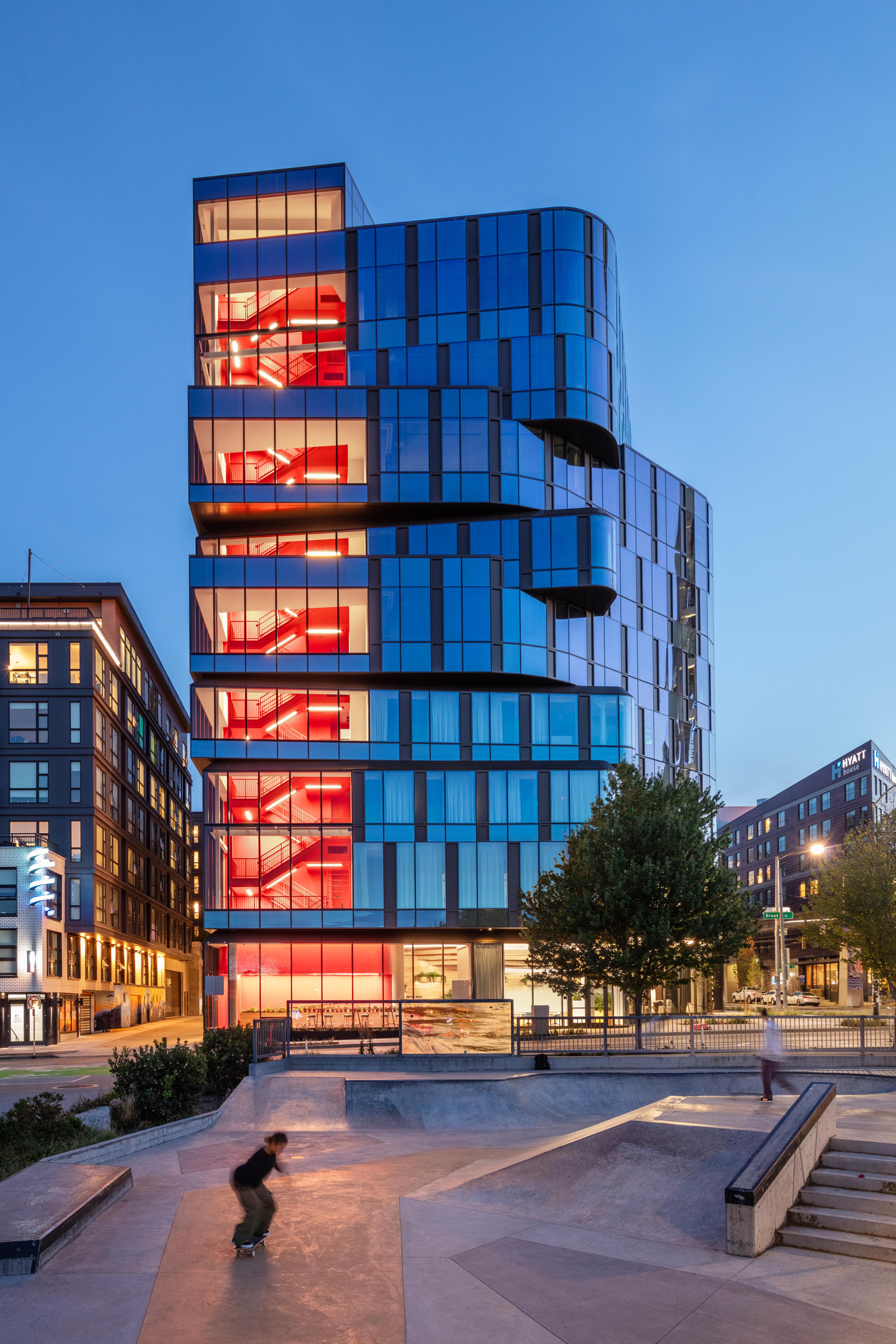 222 Fifth building exterior and skate park