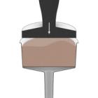 A diagram of a moka pot basket containing a heap of coffee grounds. A tamper is moving towards the grounds to compress them.