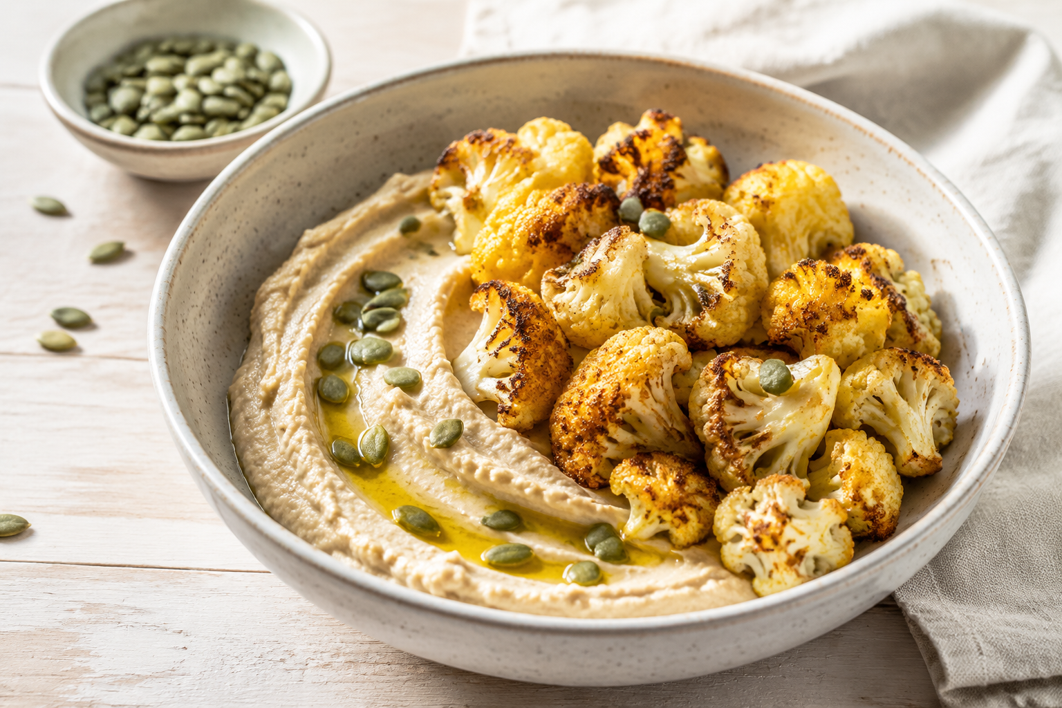 Roasted Cauliflower & Hummus Power Bowl — from The Fiber-Maxxing Cookbook