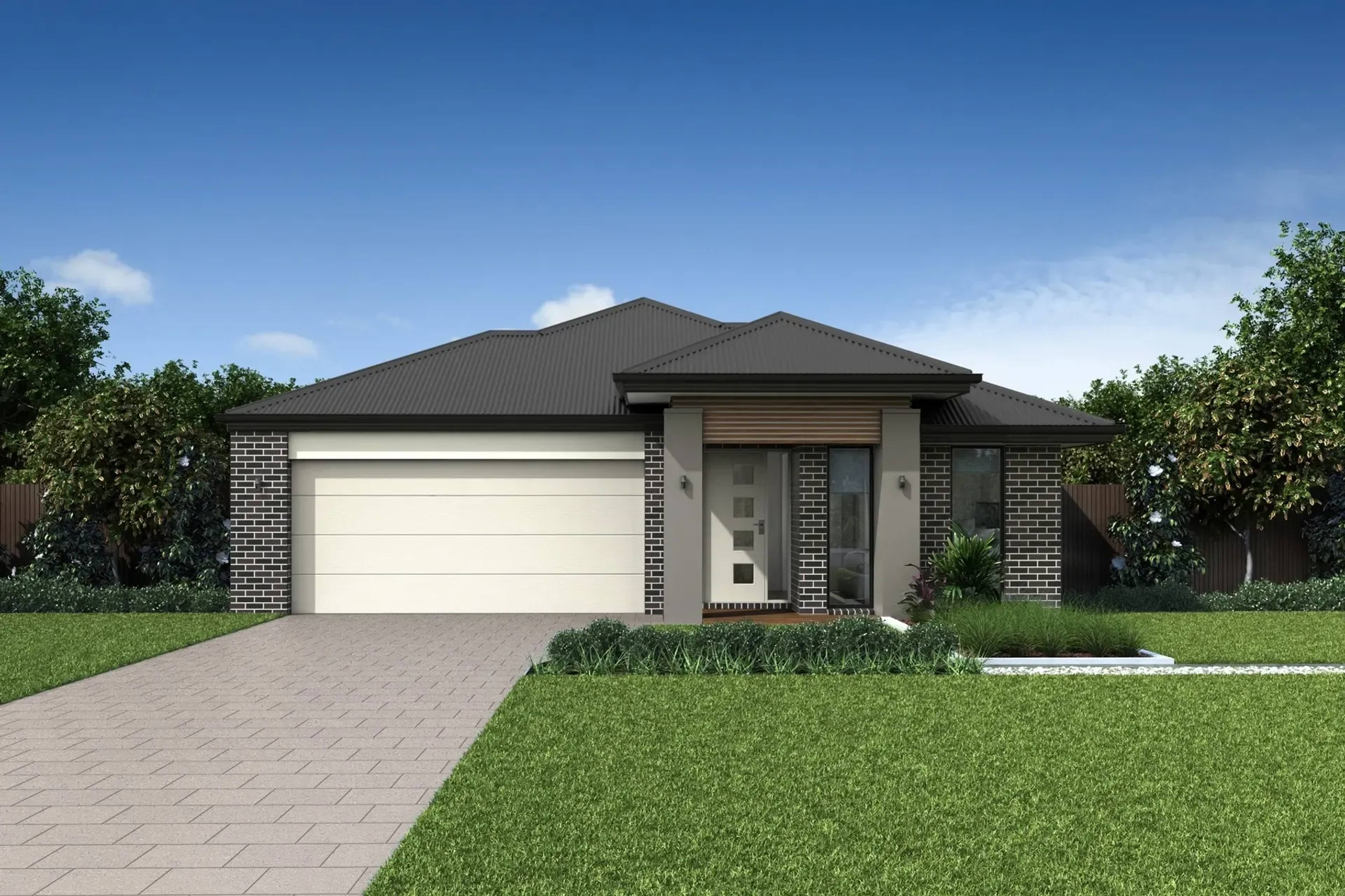 Nova single storey courtyard home with double garage and modern façade
