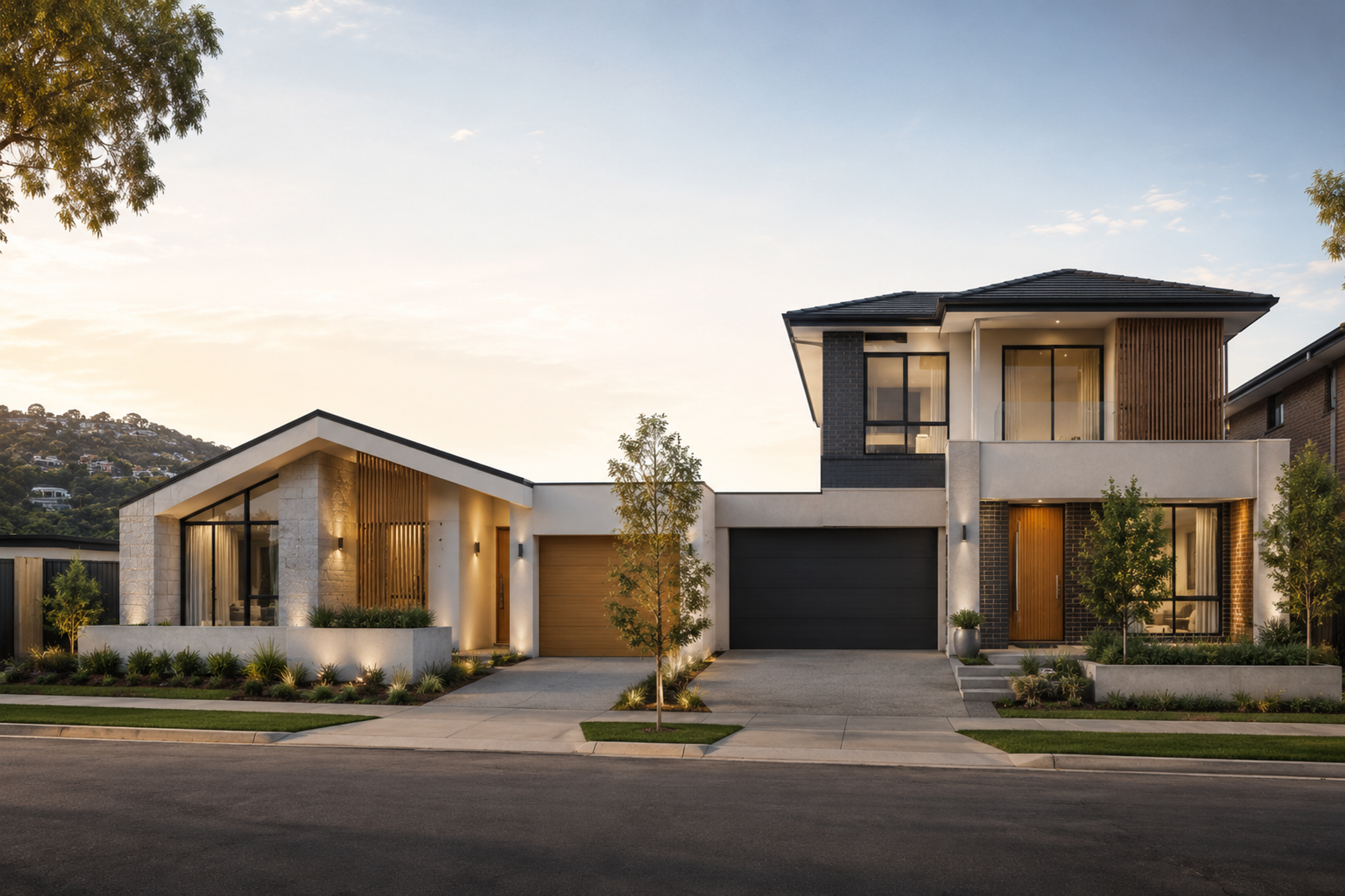 single and double storey homes showcasing diverse architectural styles for Homesquare custom builds.