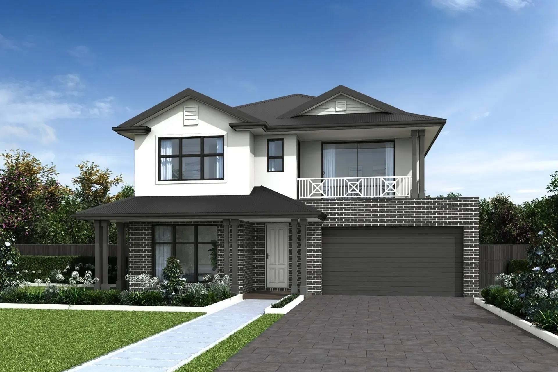 Alt Text: Chateau double storey family home with double garage
