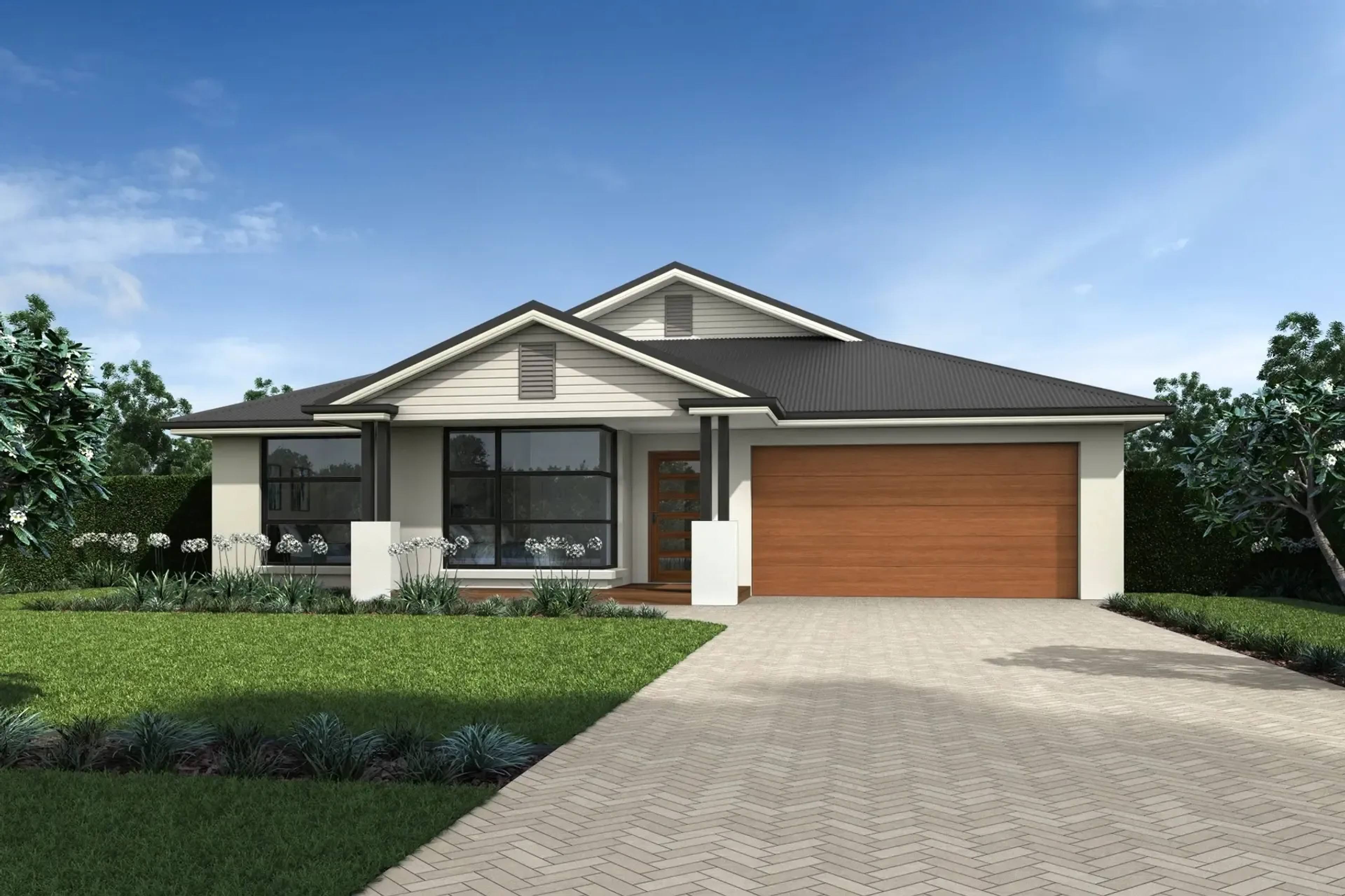 Sierra single storey family home with double garage and modern façade