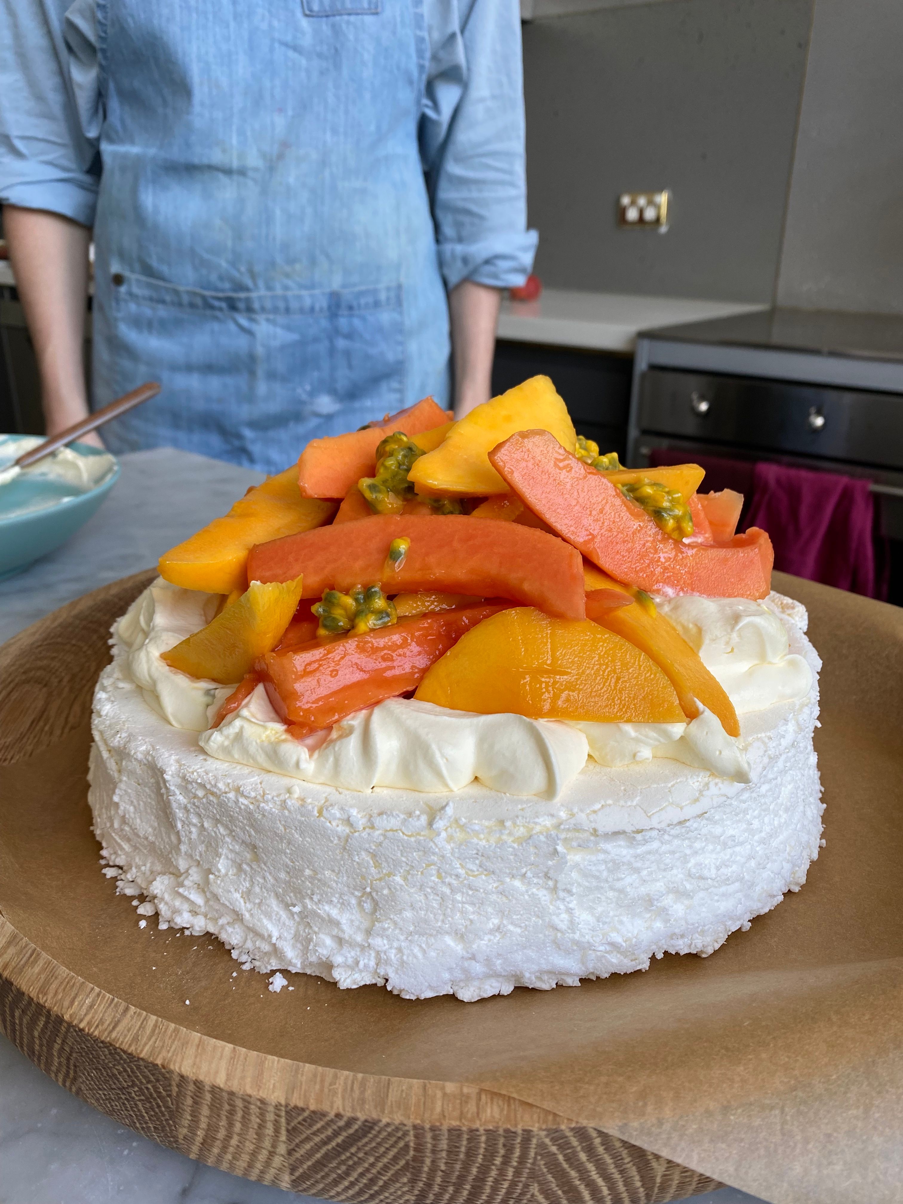 Tropical Fruit Pavlova With Passionfruit Cream