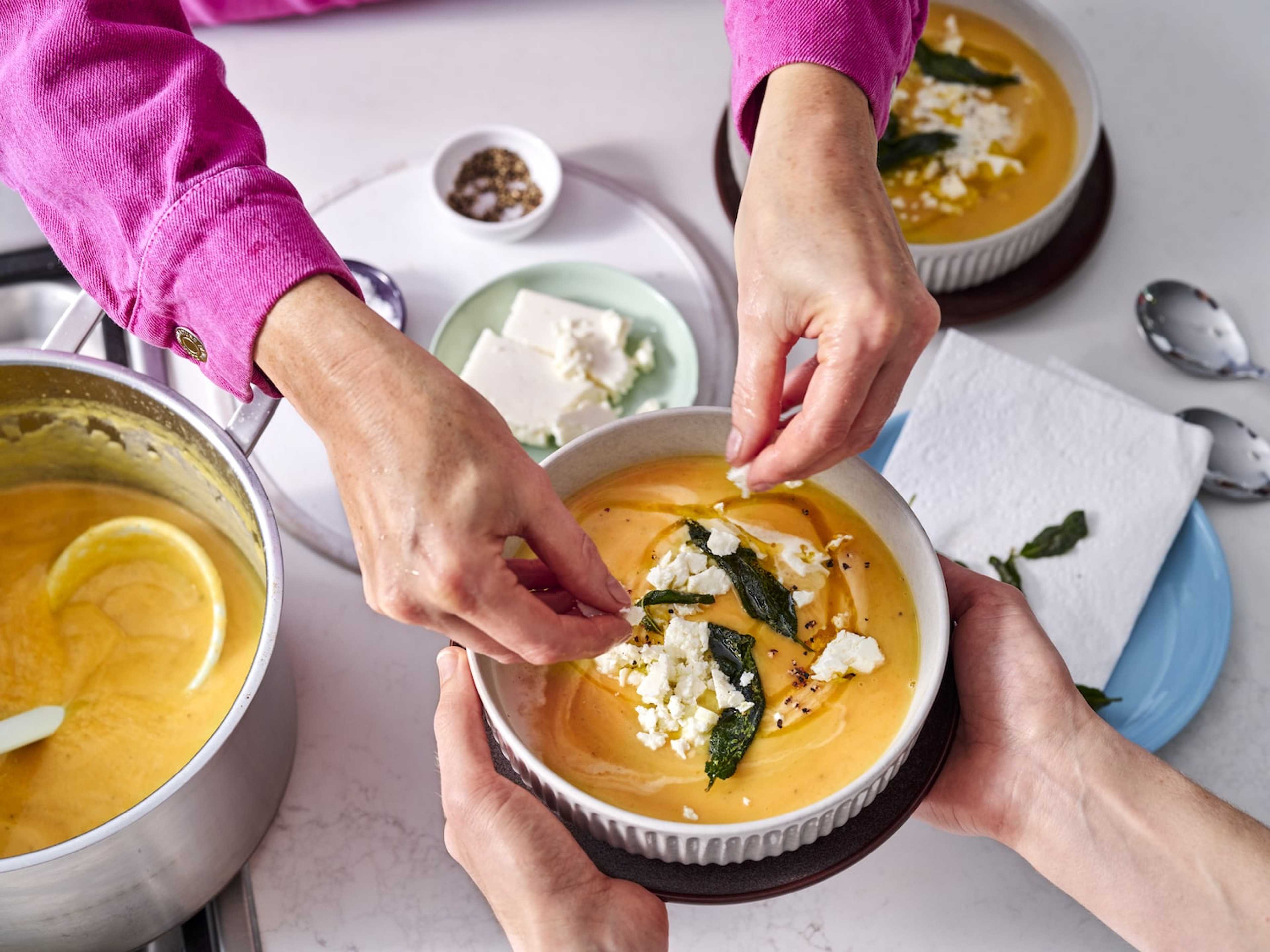 Pumpkin, Leek, Sage and Feta Soup - Meal Kit - Recipe