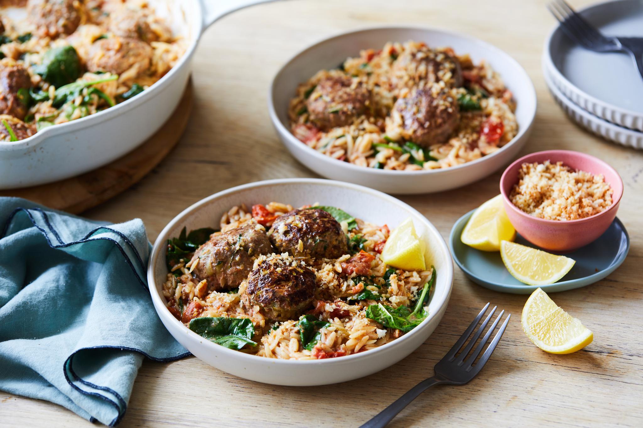 Cheesy Beef and Vegetable Meatball Risoni