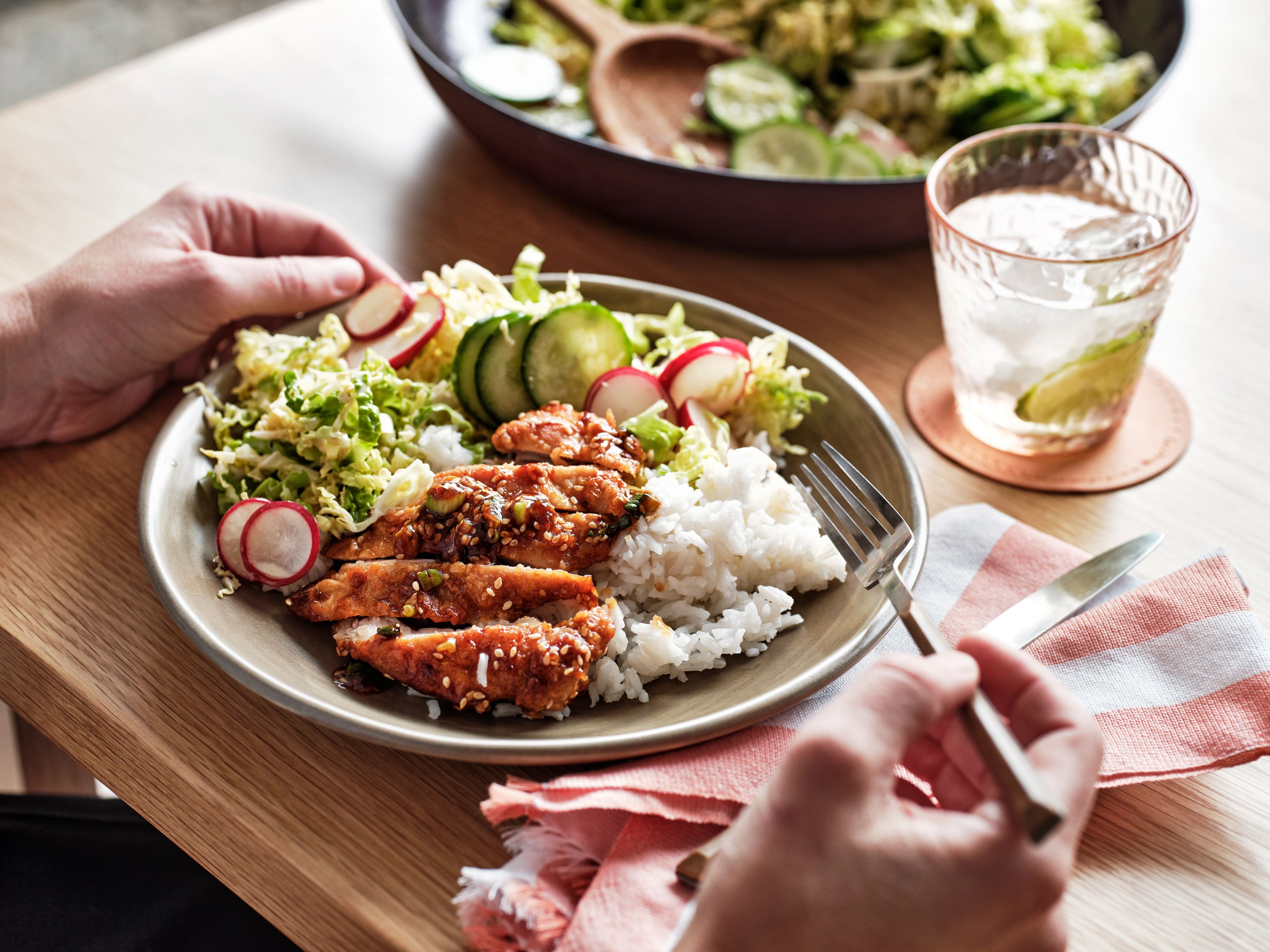 Teriyaki Chicken with Sesame Slaw and Rice