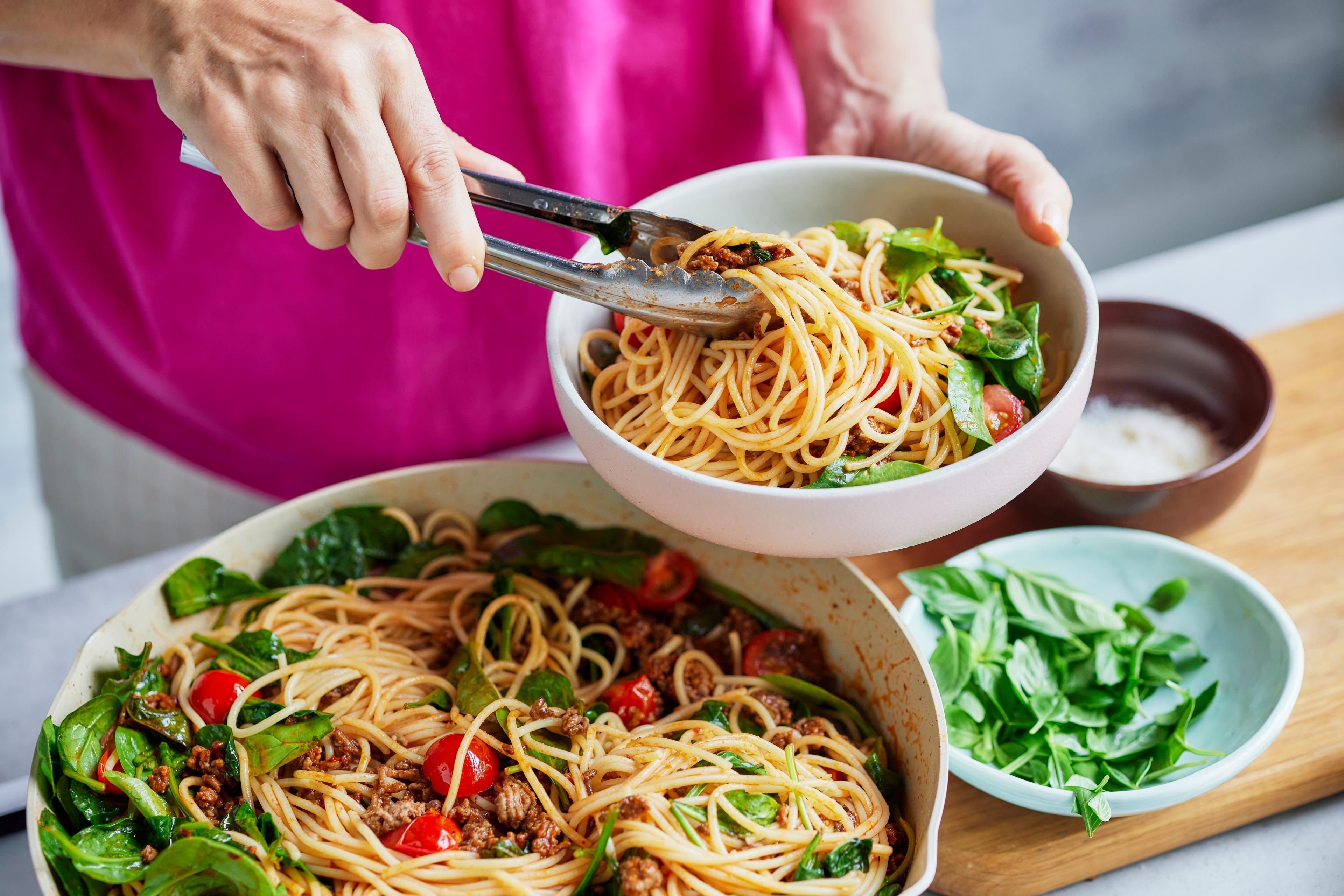 Easy Summer Basil and Beef Bolognese