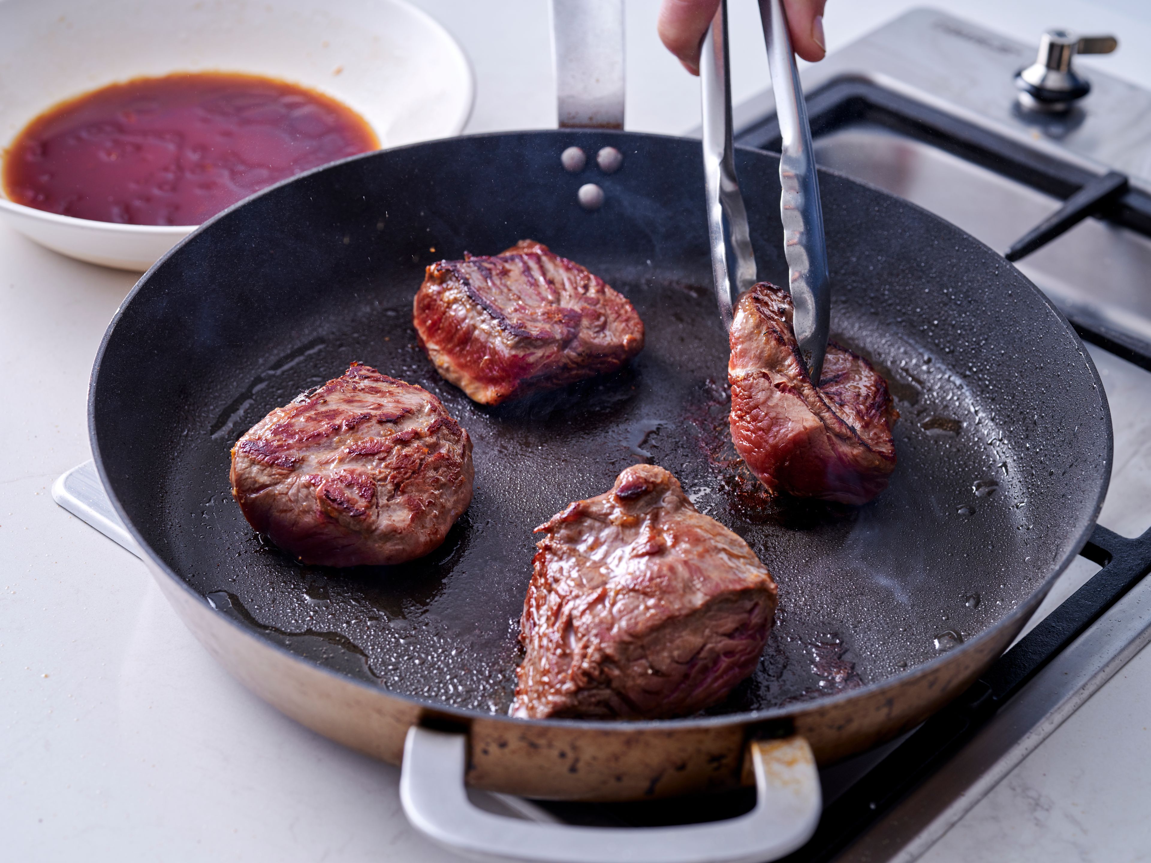 Cooking kangaroo steak