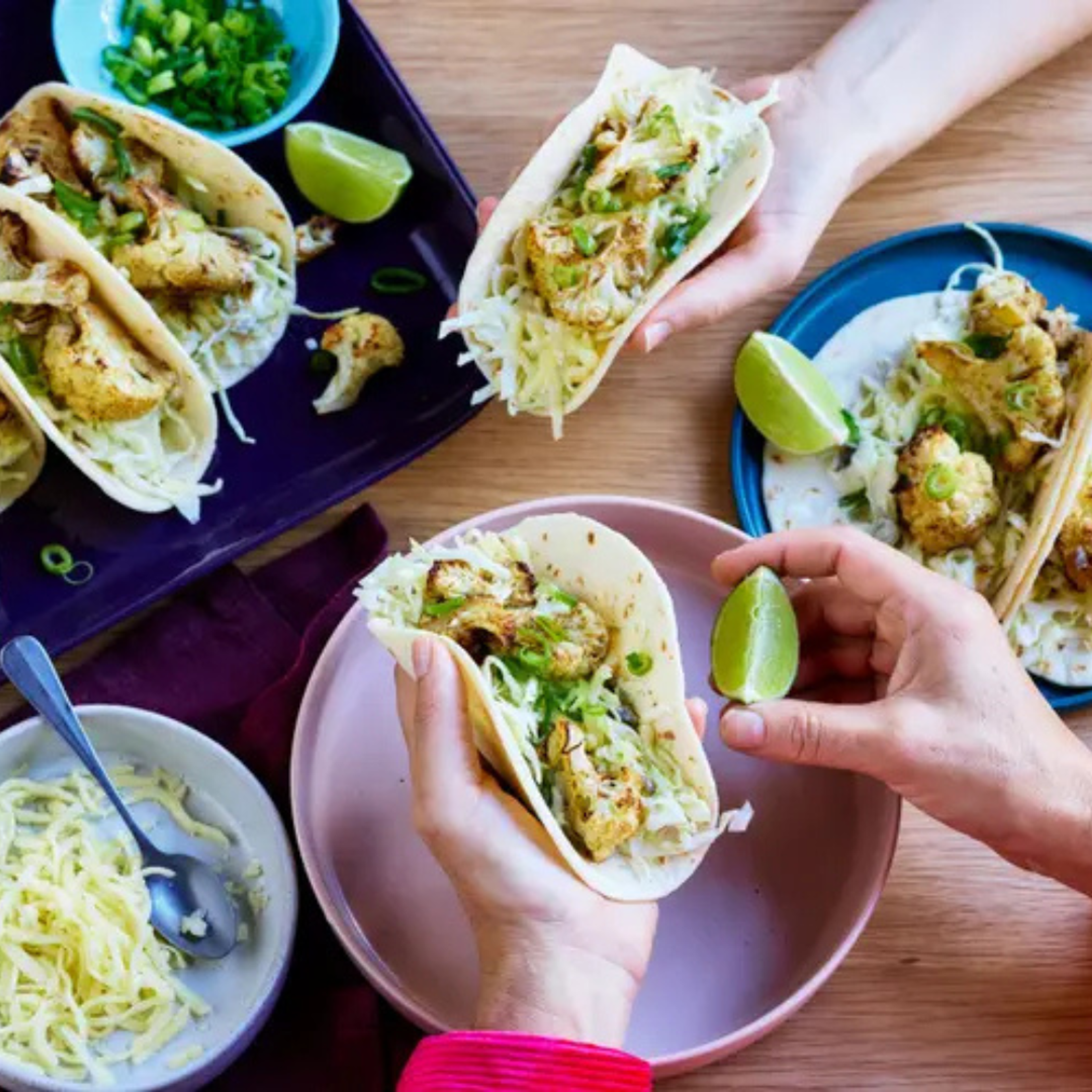 Roasted Cauliflower and Cheddar Tacos