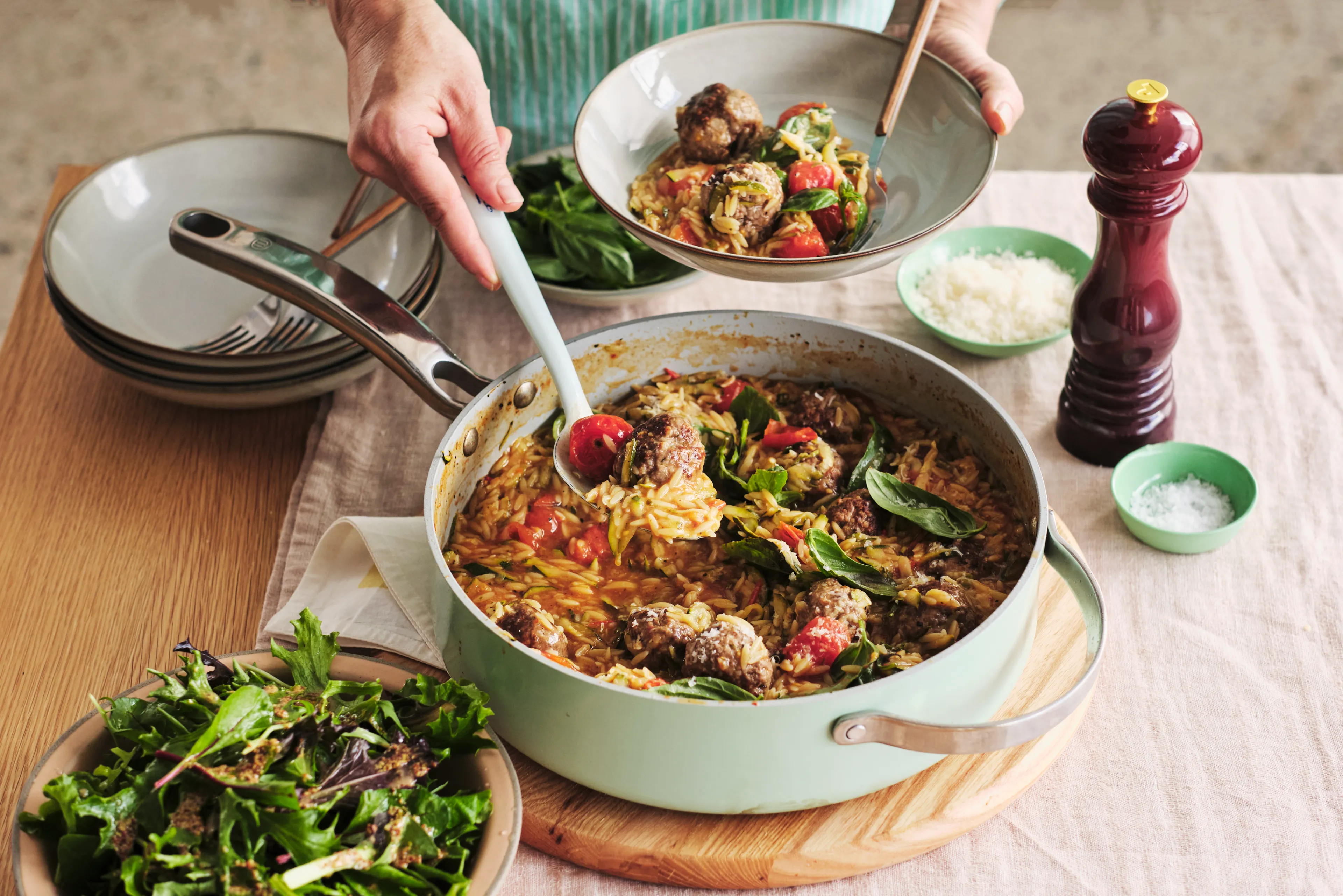 Italian Meatballs with Tomato Risoni