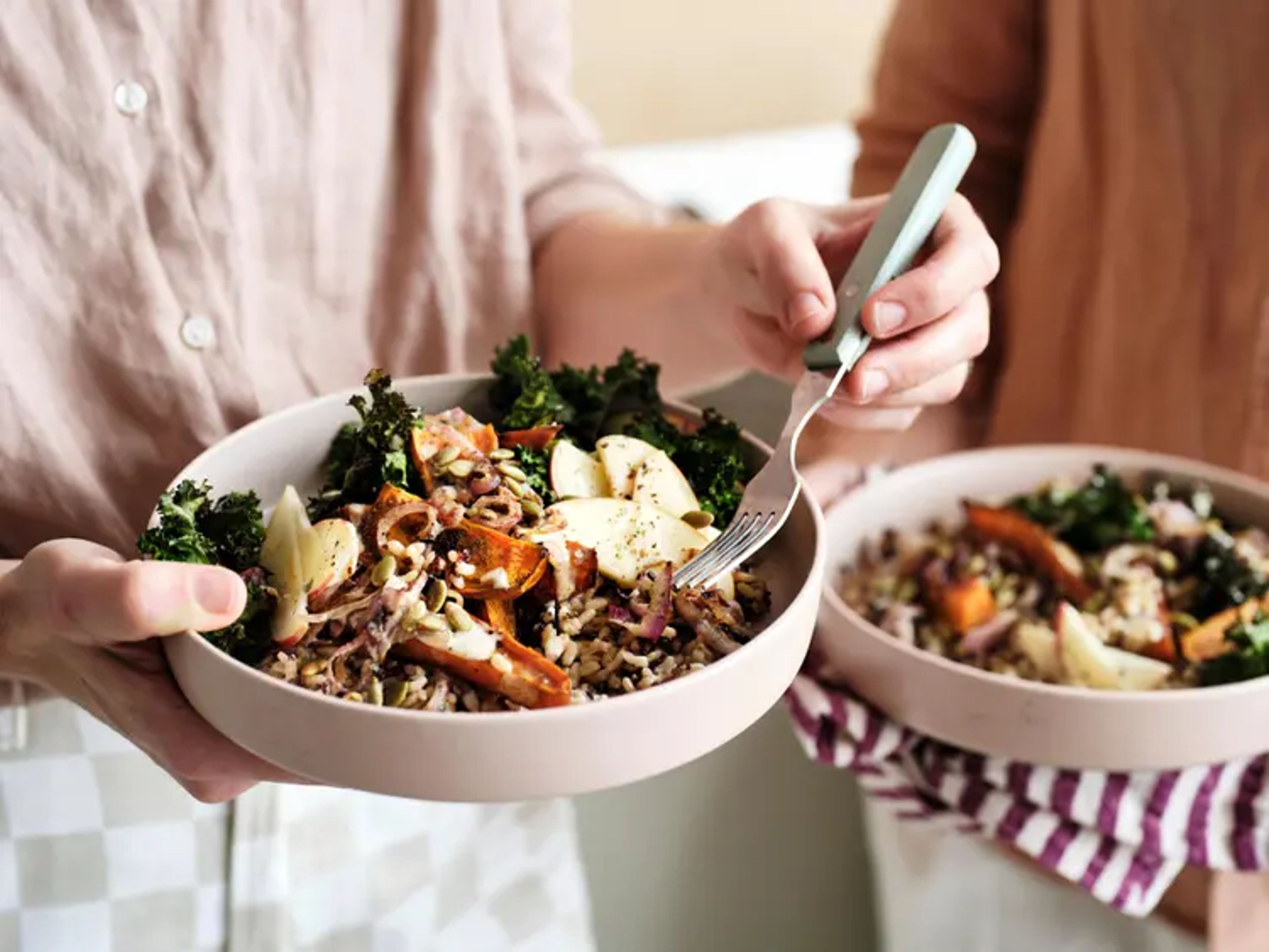 Roasted Sweet Potato and Grain Salad with Tahini Dressing