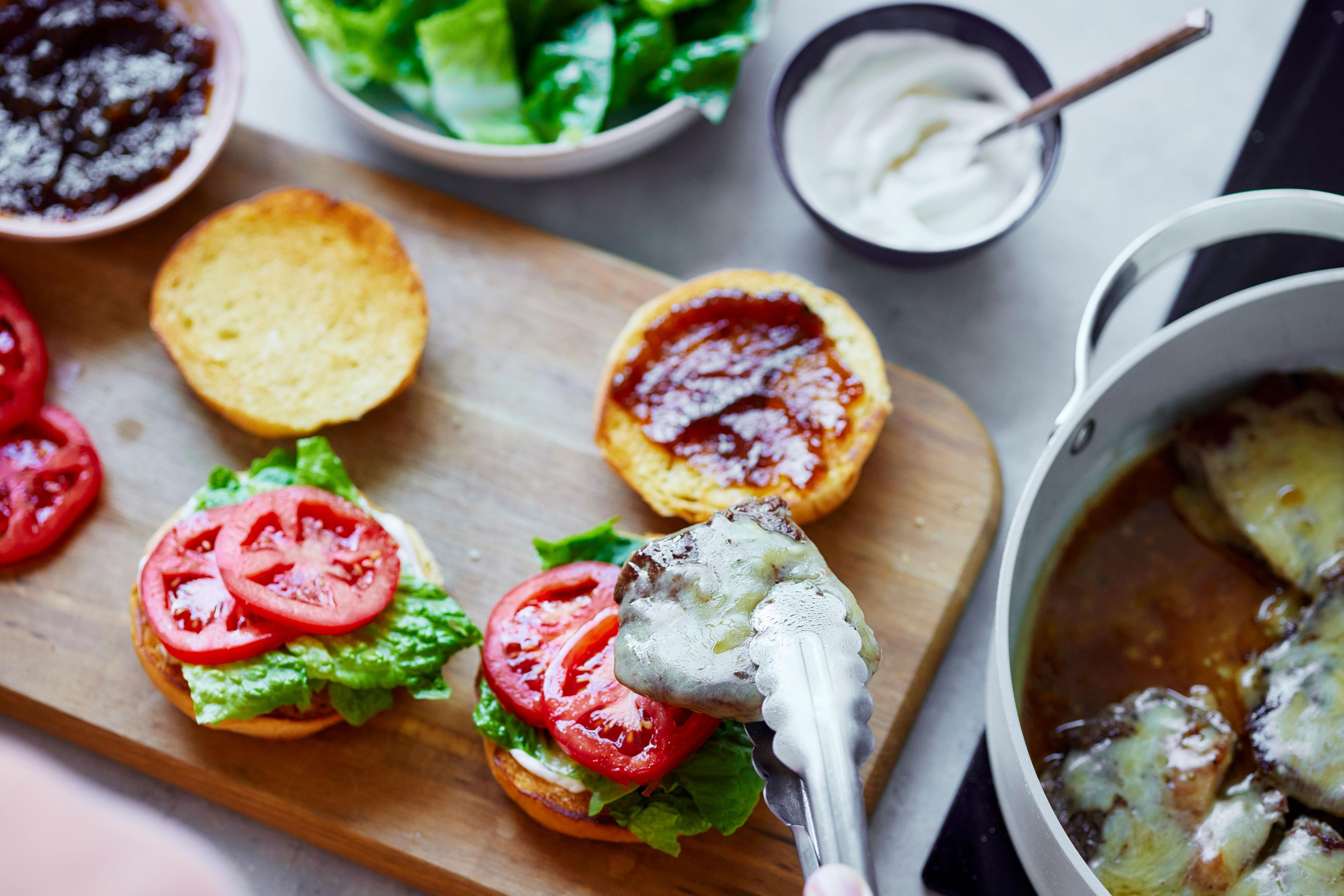 Classic Steak Burgers with Rosemary Chips