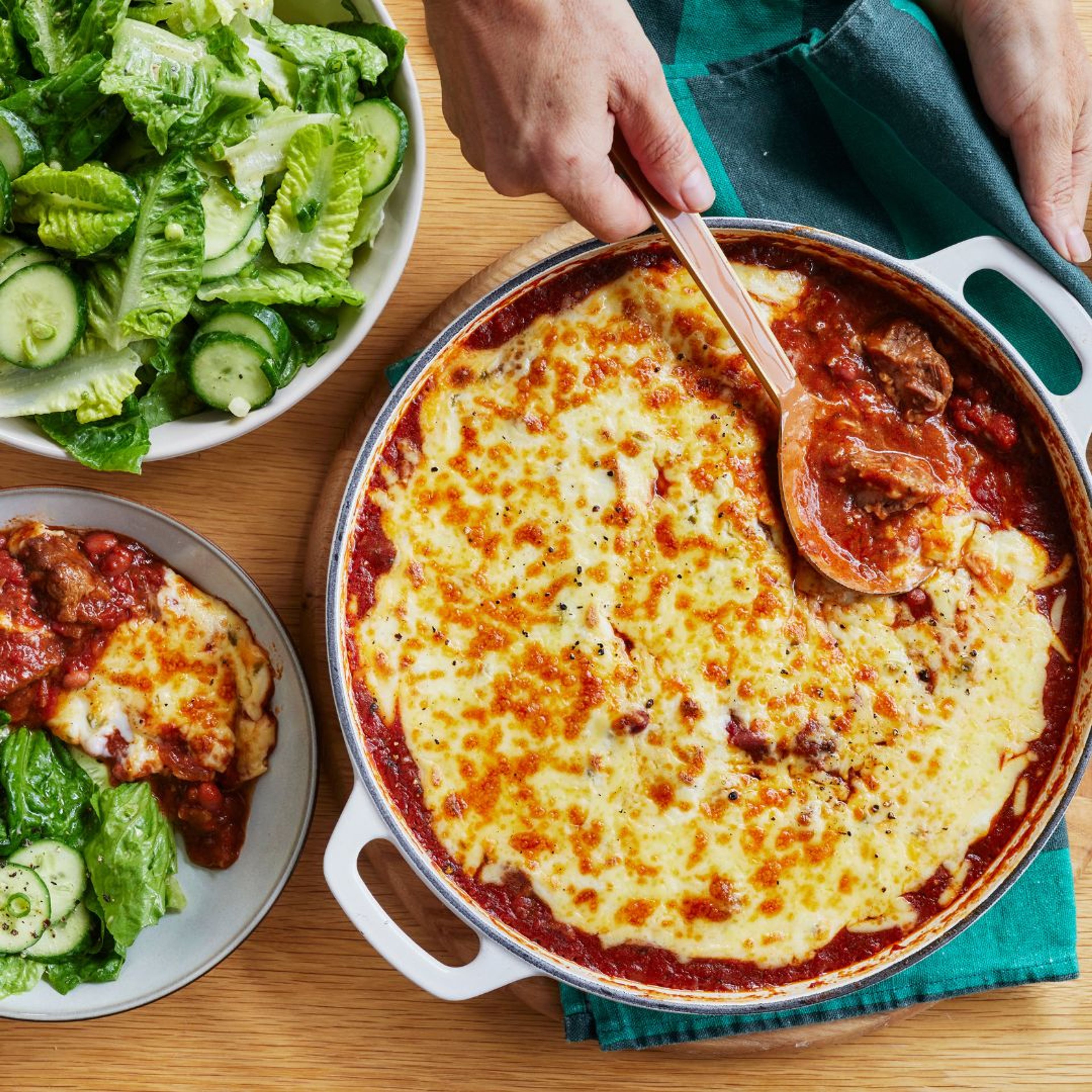 slow cooked mexican beef and bechamel bake