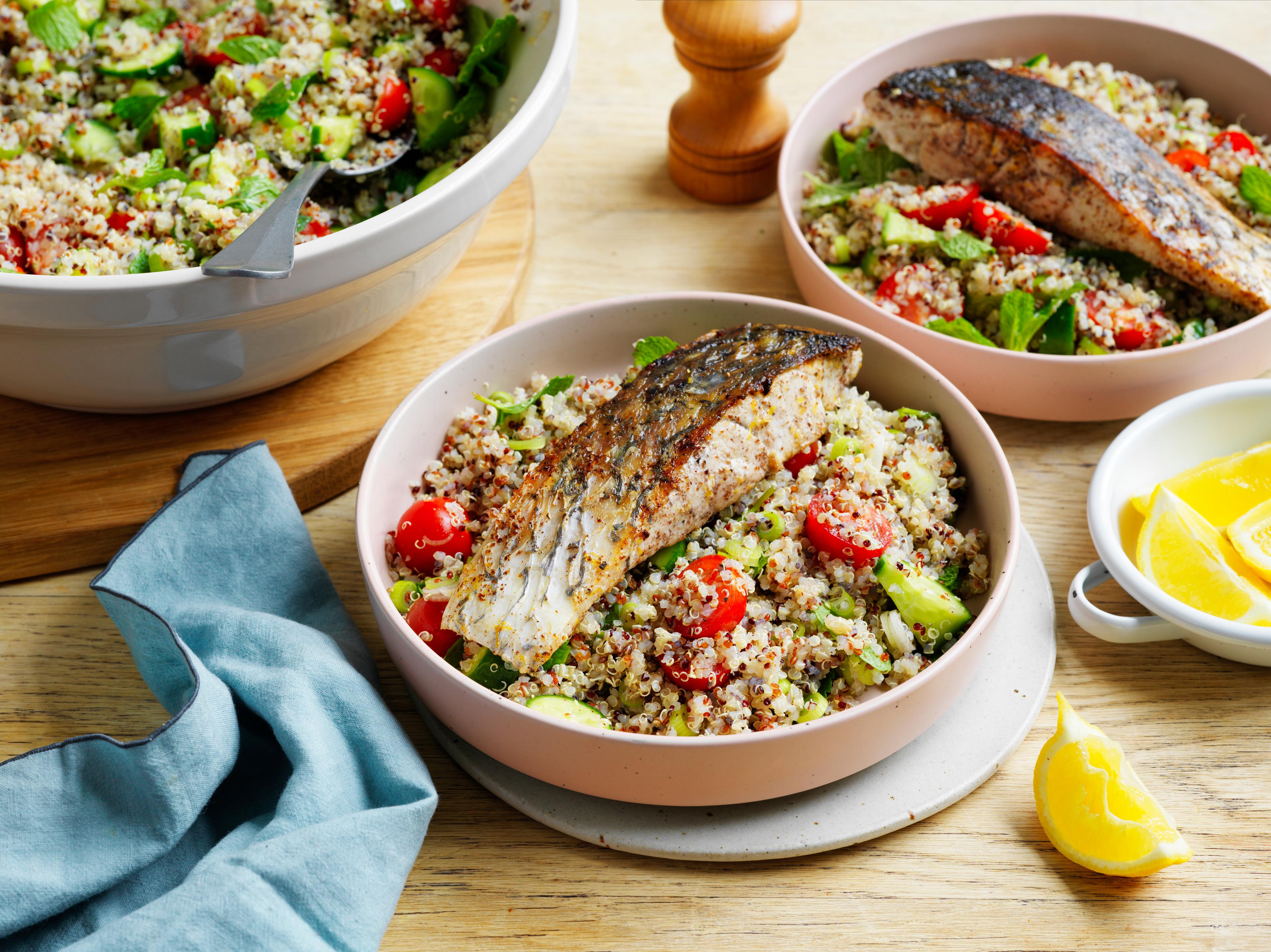 Sumac Spiced Barramundi with Quinoa Tabouli