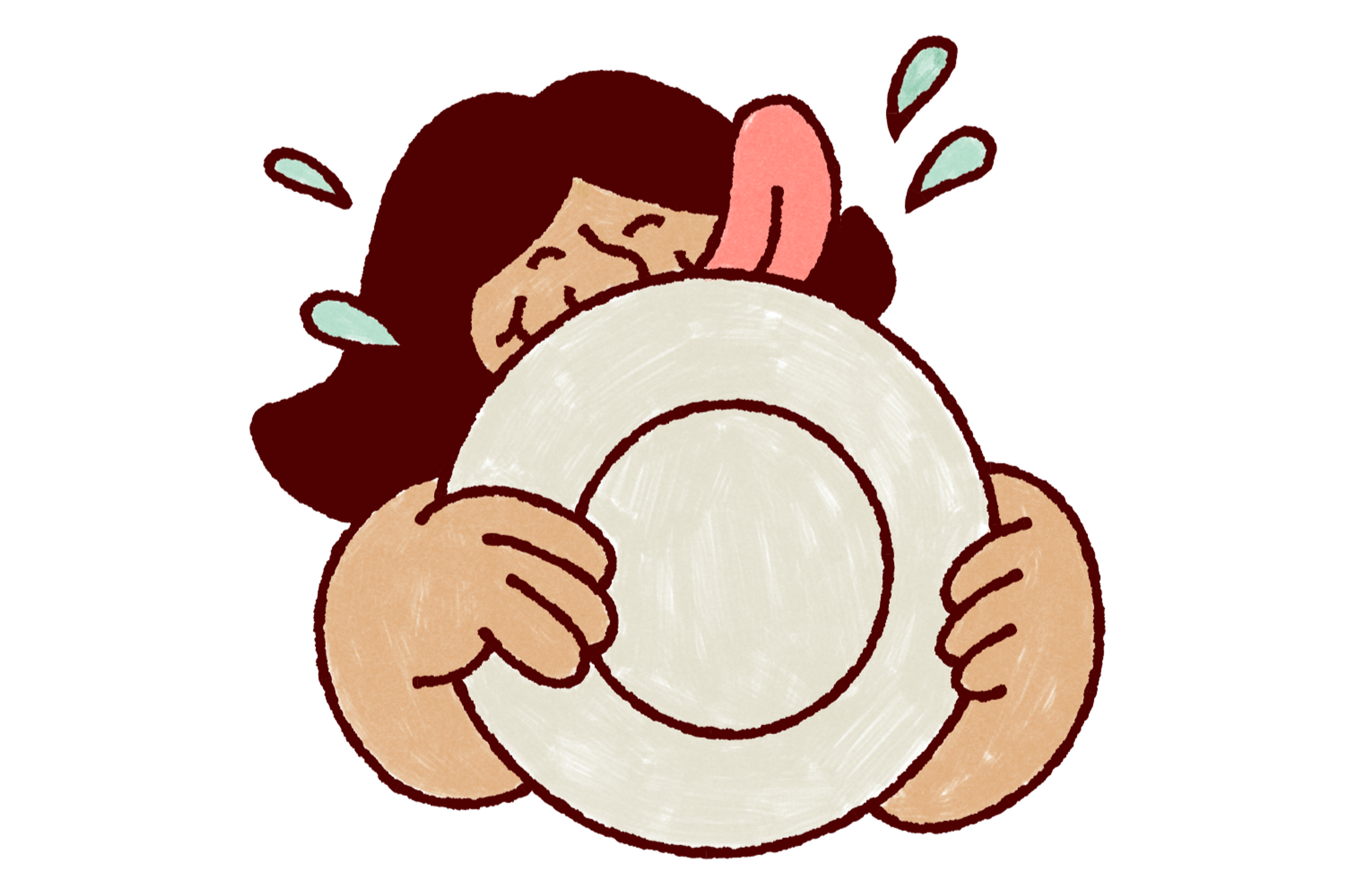 Icon of woman licking plate