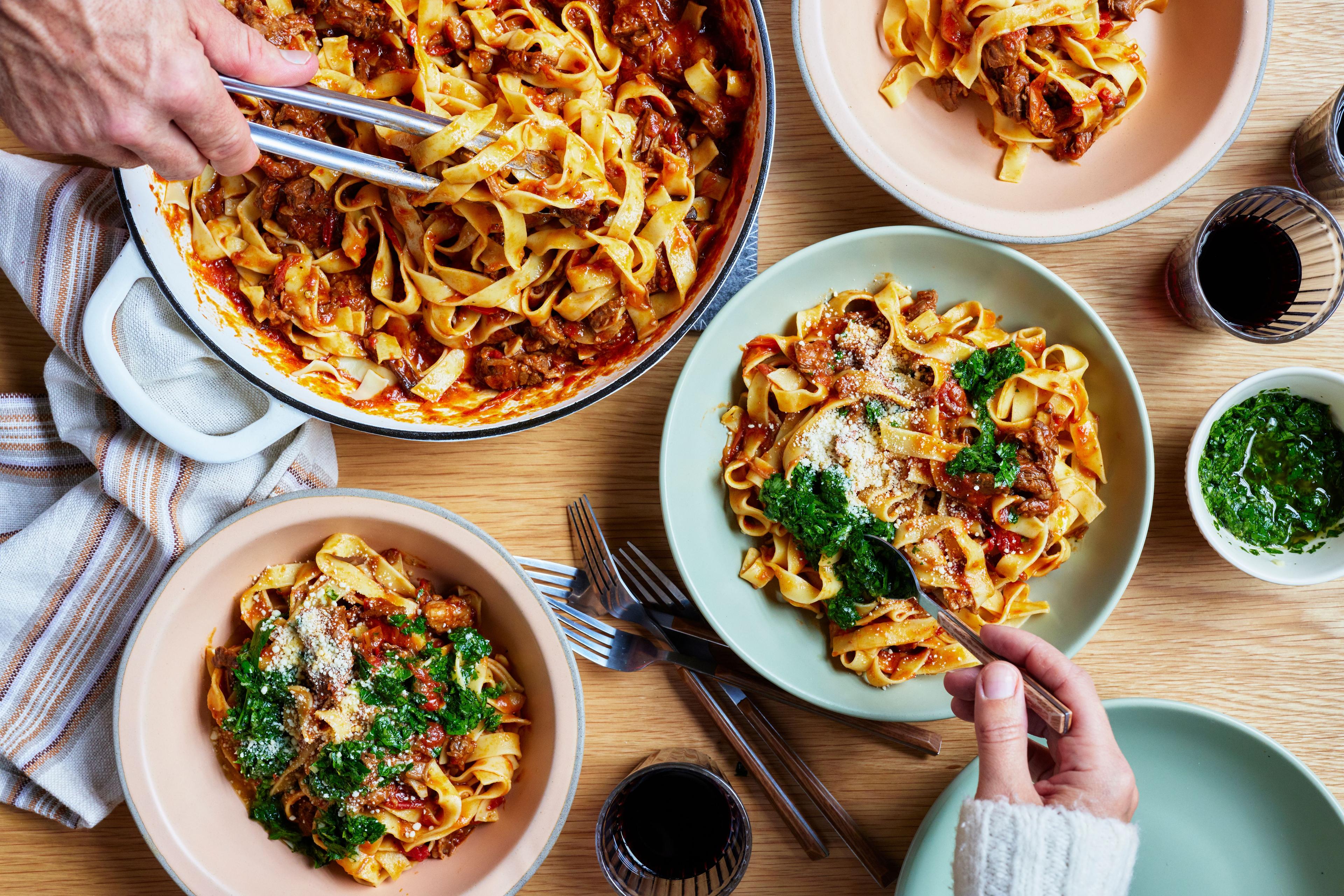 Slow-Cooked Beef, Porcini and Tomato Ragu