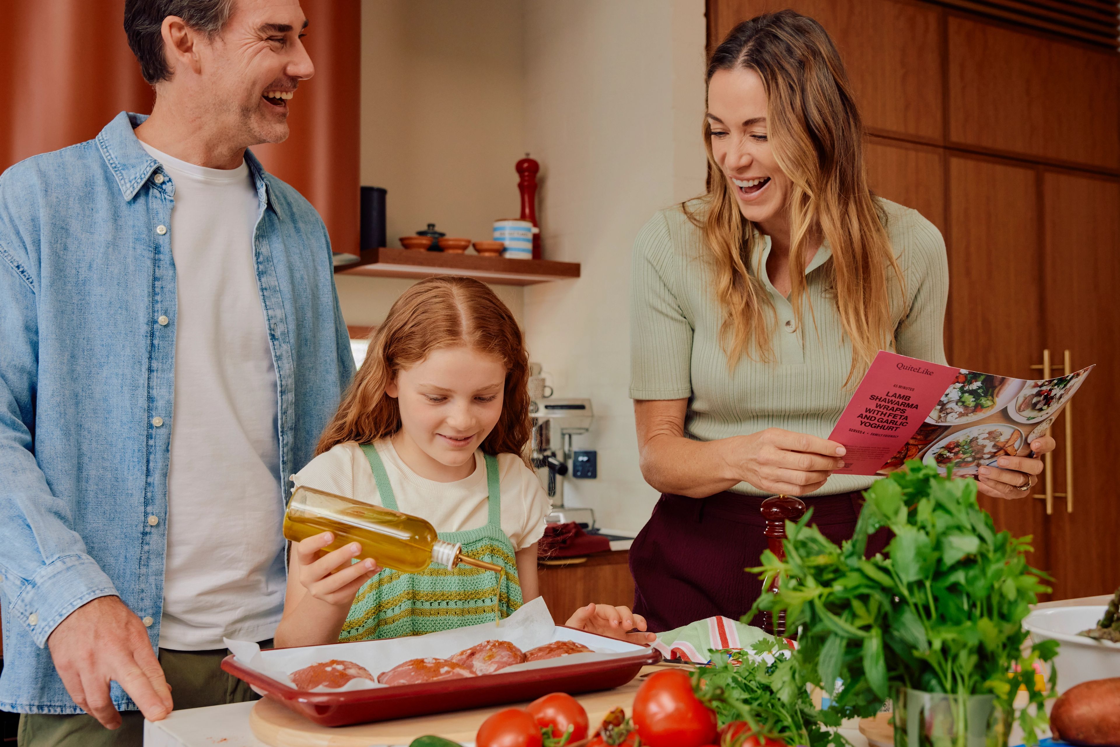 Family cooking together
