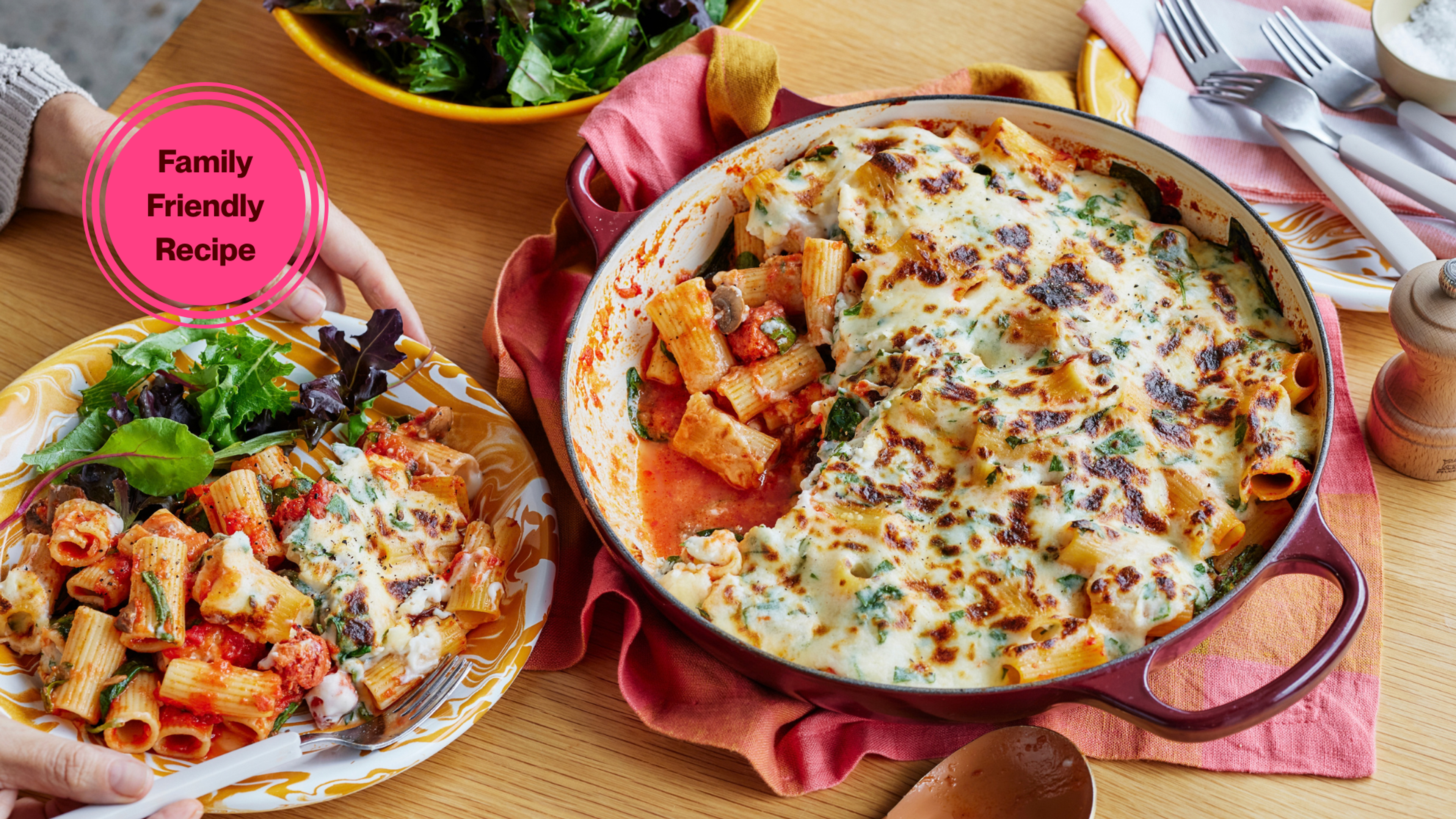 Chorizo and Mushroom Pasta Bake