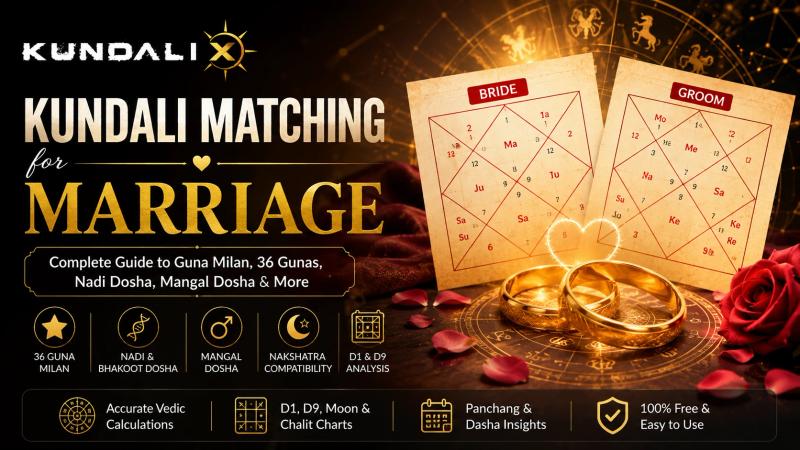 Kundali matching for marriage using Vedic birth charts, Guna Milan and horoscope compatibility