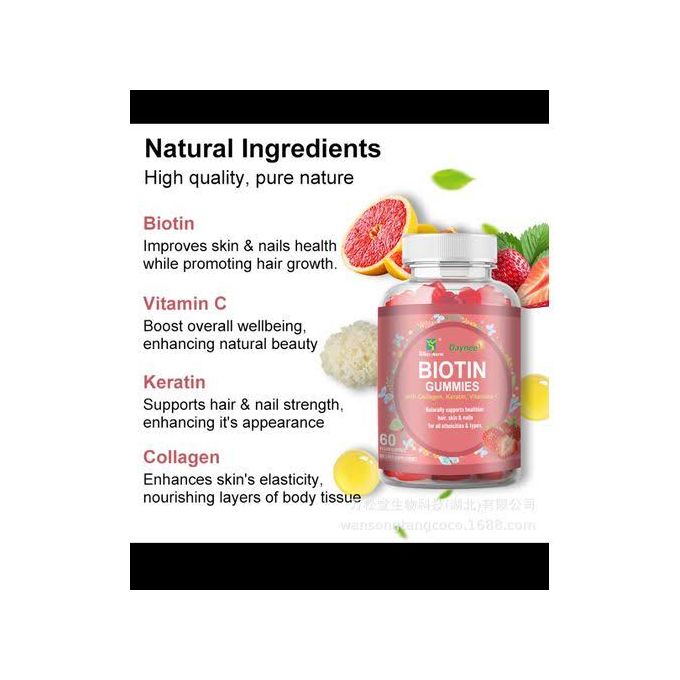Daynee Biotin Gummies With Collagen, Keratin & Vitamin C