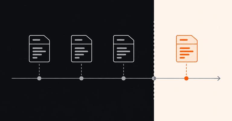 Minimal timeline illustration showing token records leading to an orange expiry boundary.