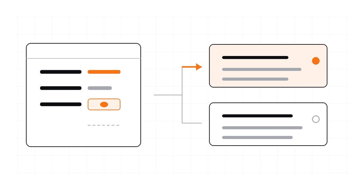 A JSON object with an explicit null value branches into two type-model panels, distinguishing a present value from an absent property.