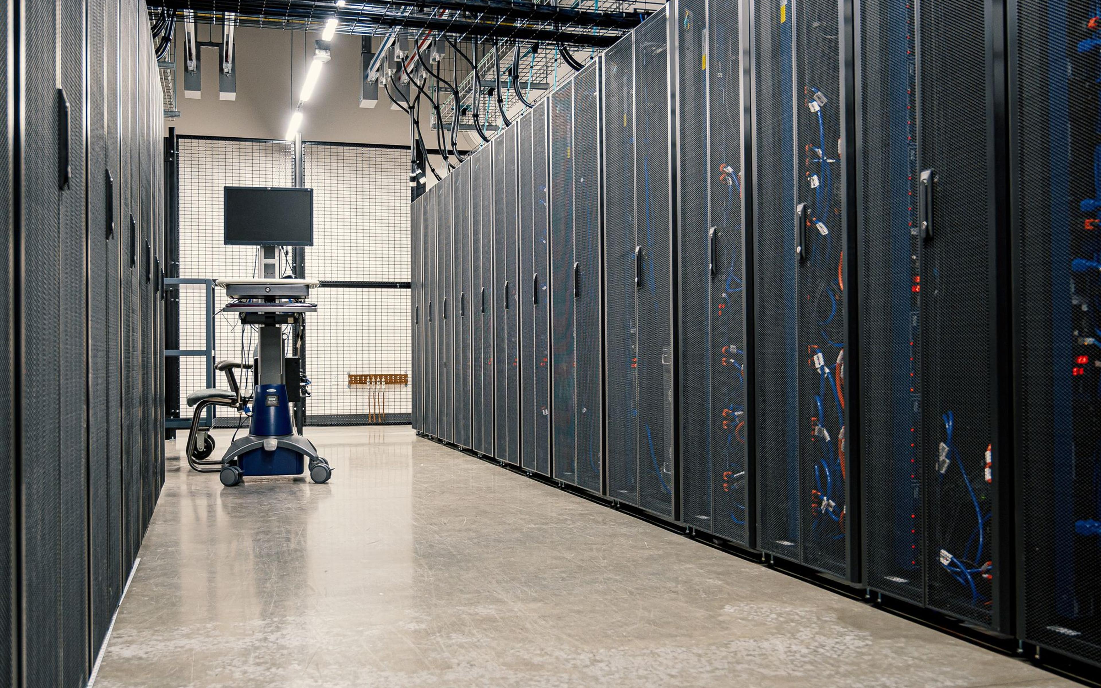 Server racks inside a data centre