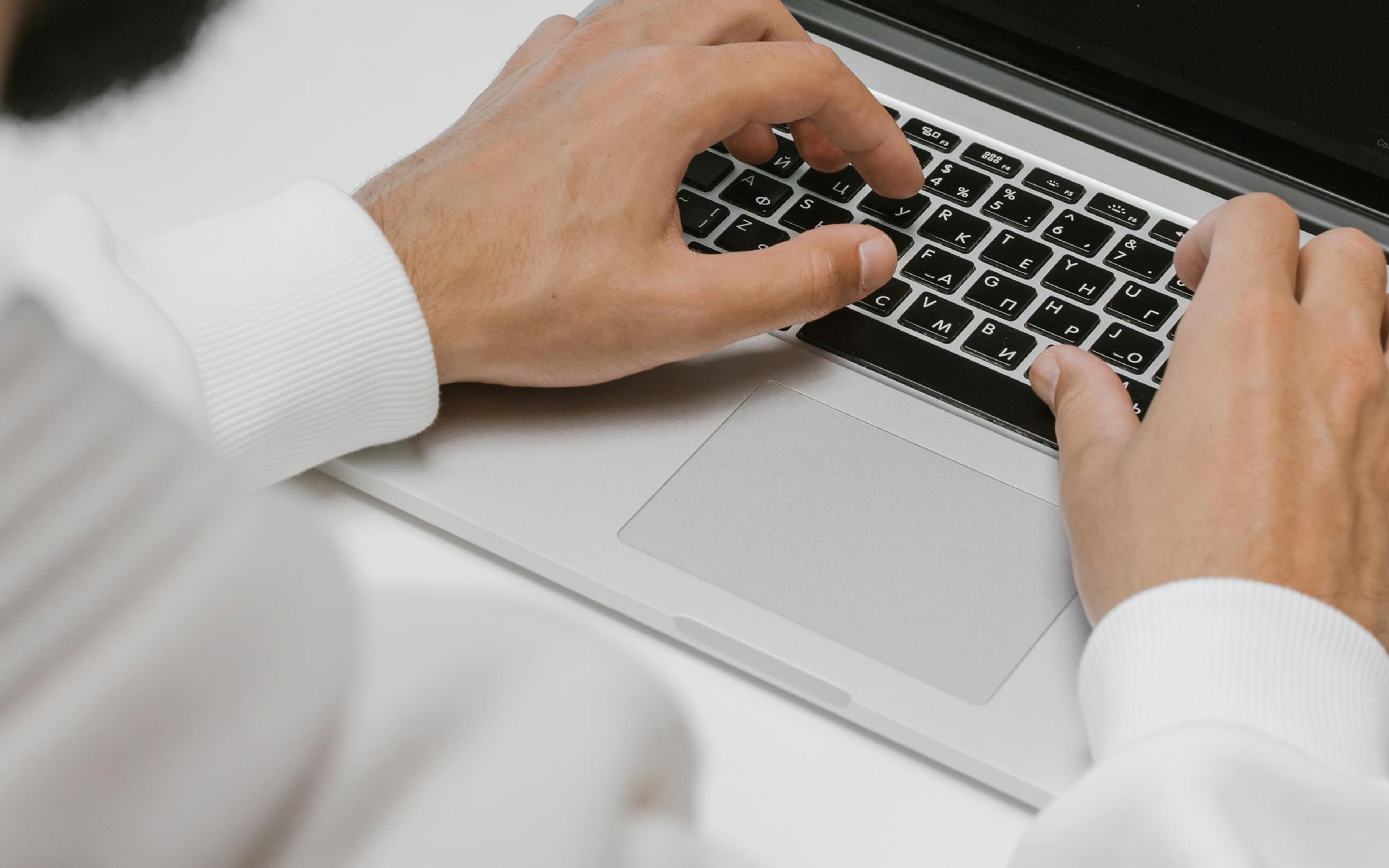 A developer working at a laptop