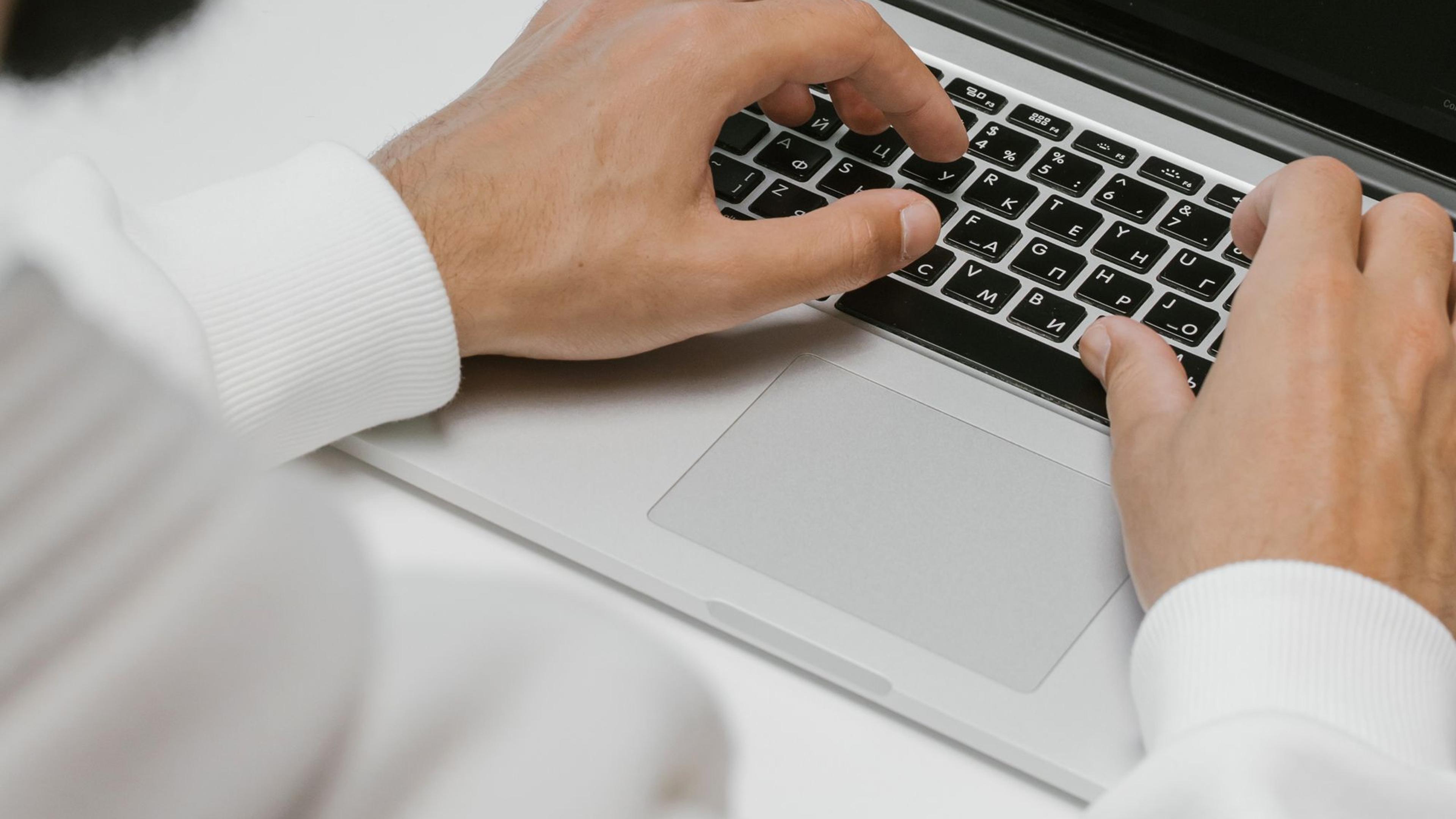 A developer working at a laptop