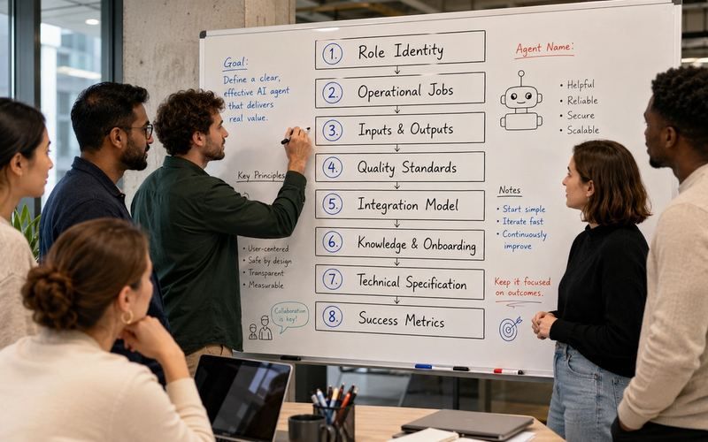 To build agents - start with a whiteboard and post its