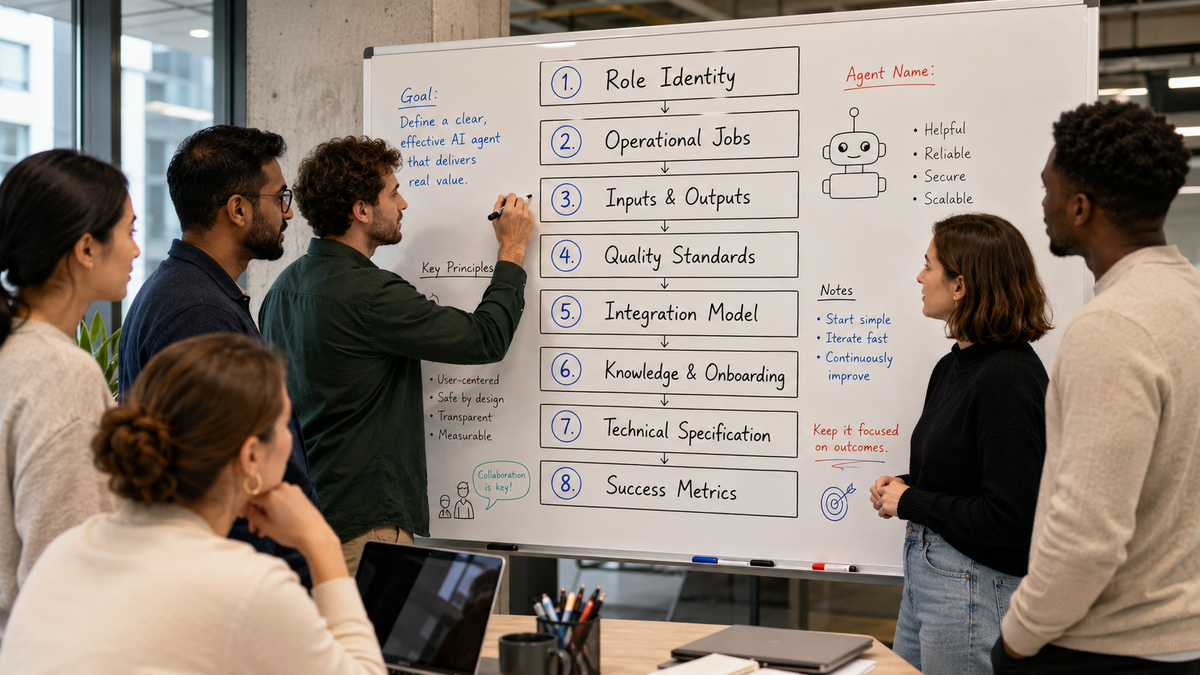 To build agents - start with a whiteboard and post its