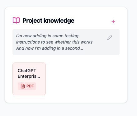 Project knowledge